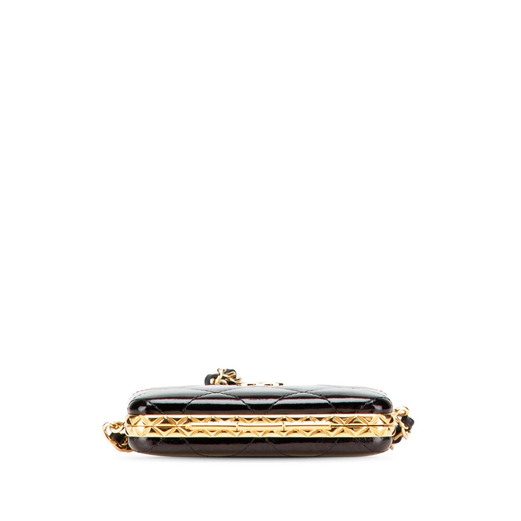 Chanel Small Glazed Goatskin Box With Chain