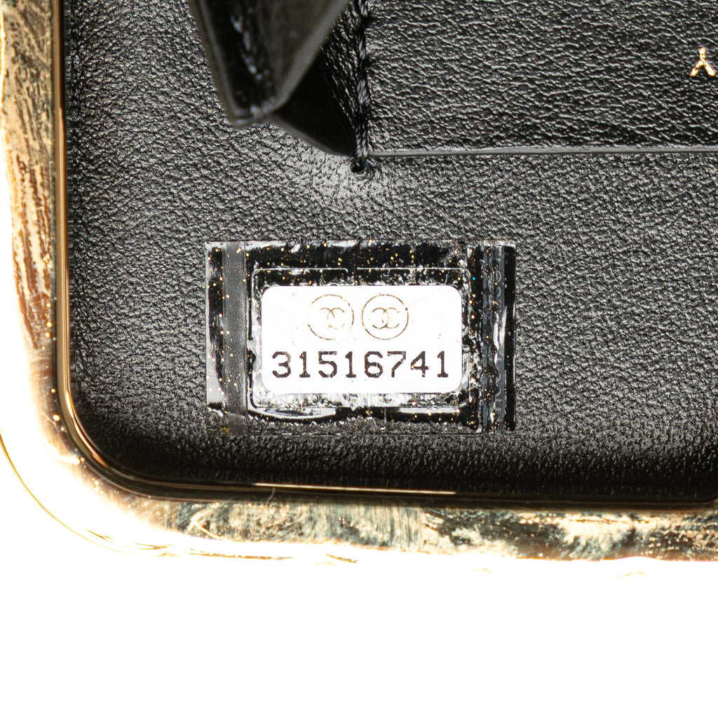 Chanel Small Glazed Goatskin Box With Chain