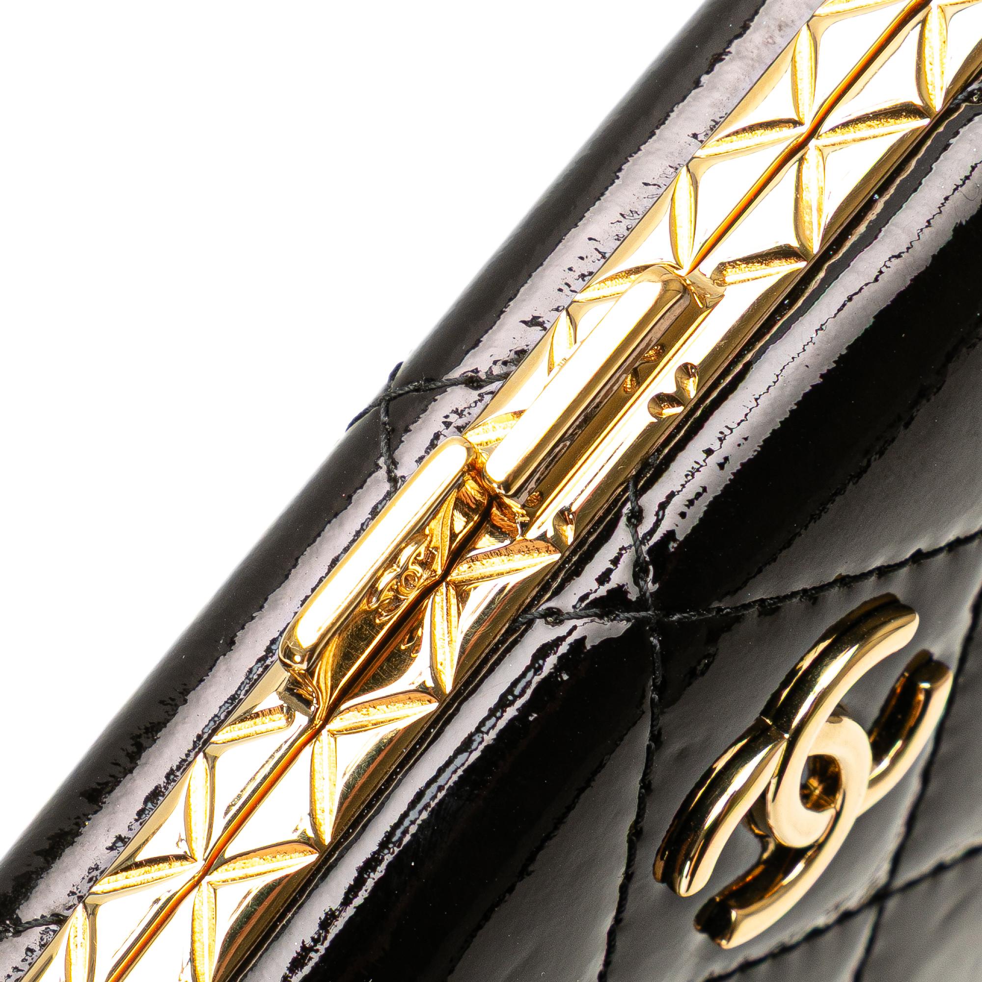 Chanel Small Glazed Goatskin Box With Chain