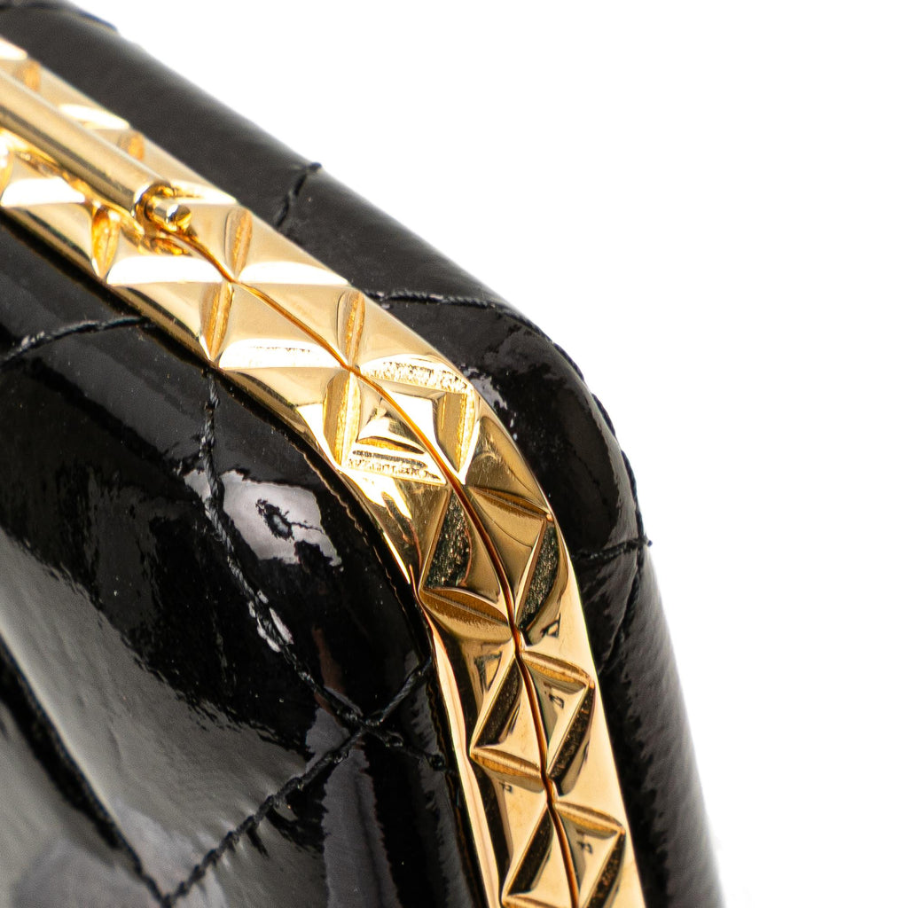 Chanel Small Glazed Goatskin Box With Chain