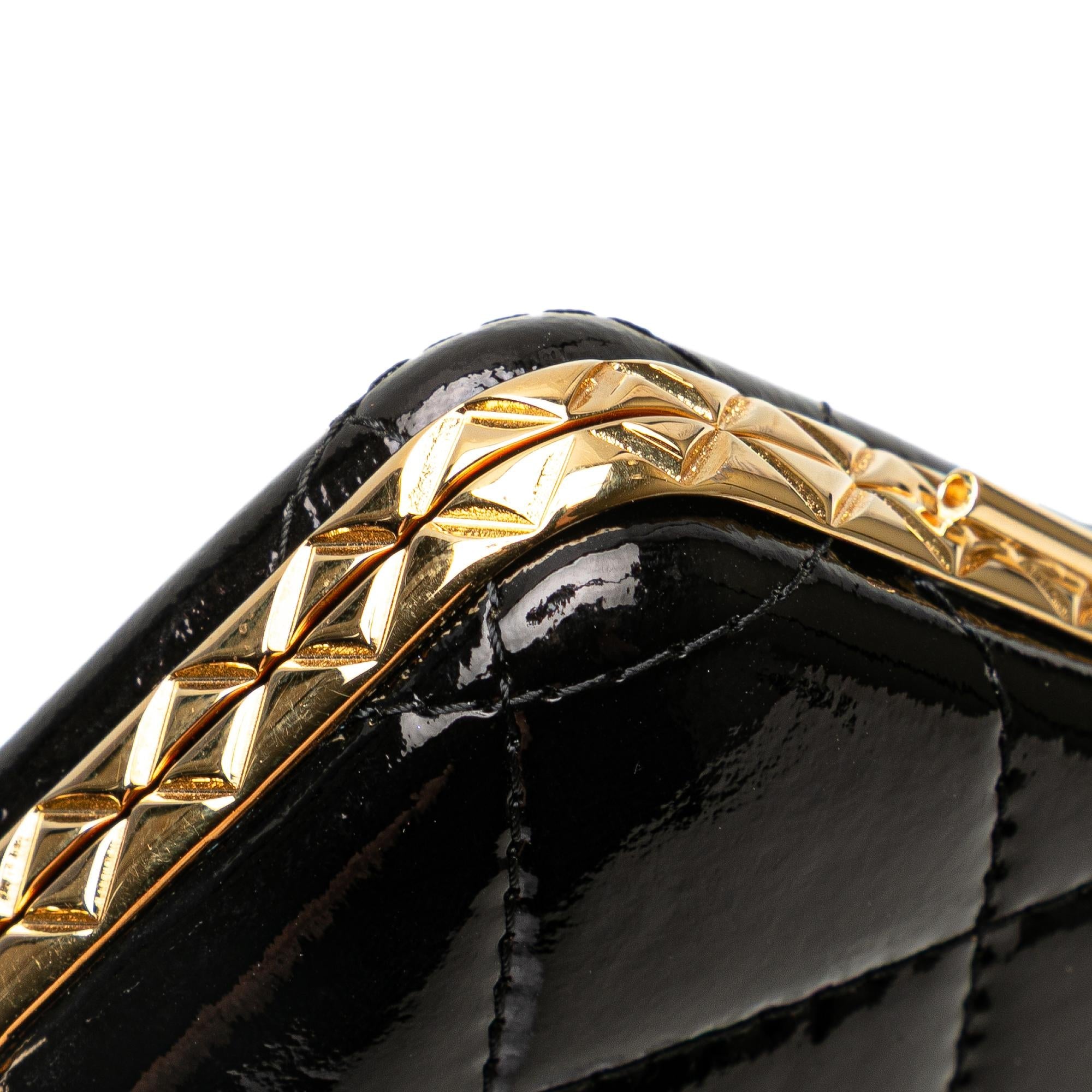 Chanel Small Glazed Goatskin Box With Chain