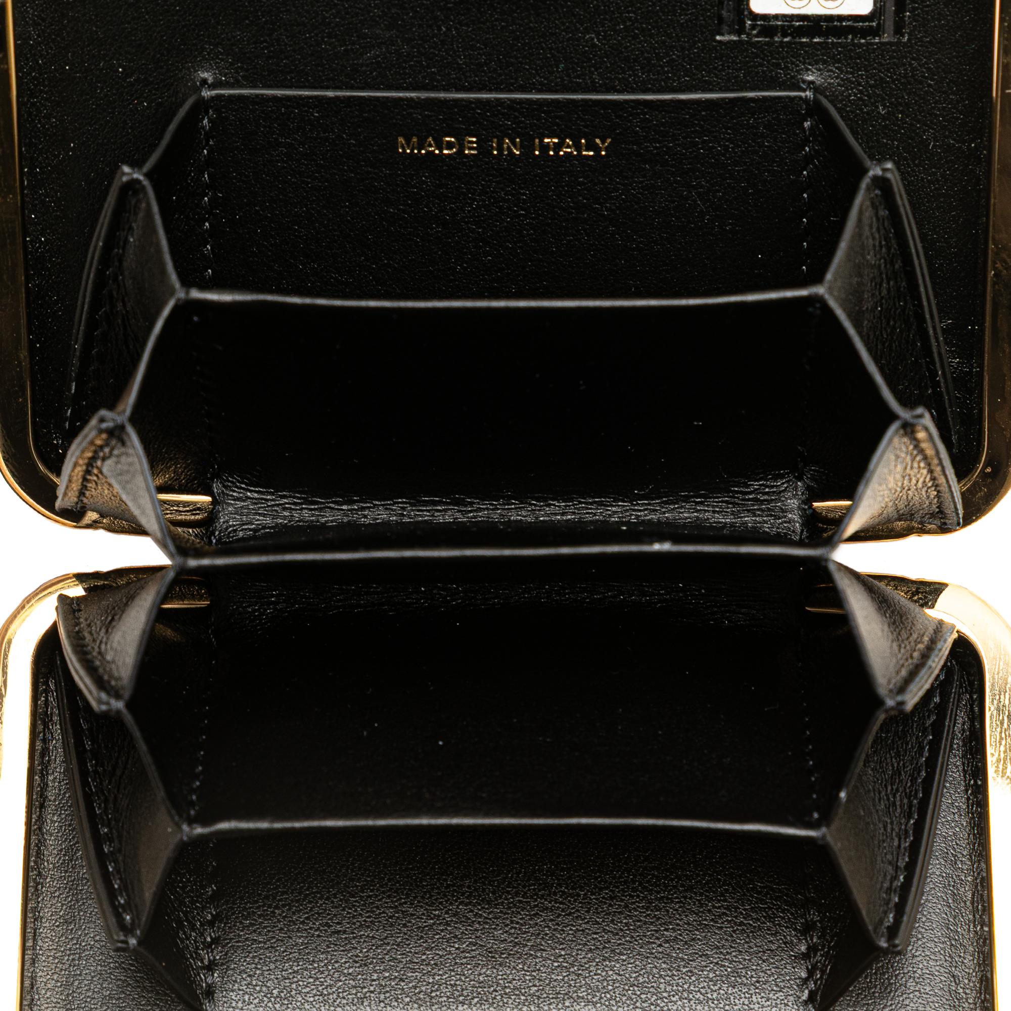 Chanel Small Glazed Goatskin Box With Chain