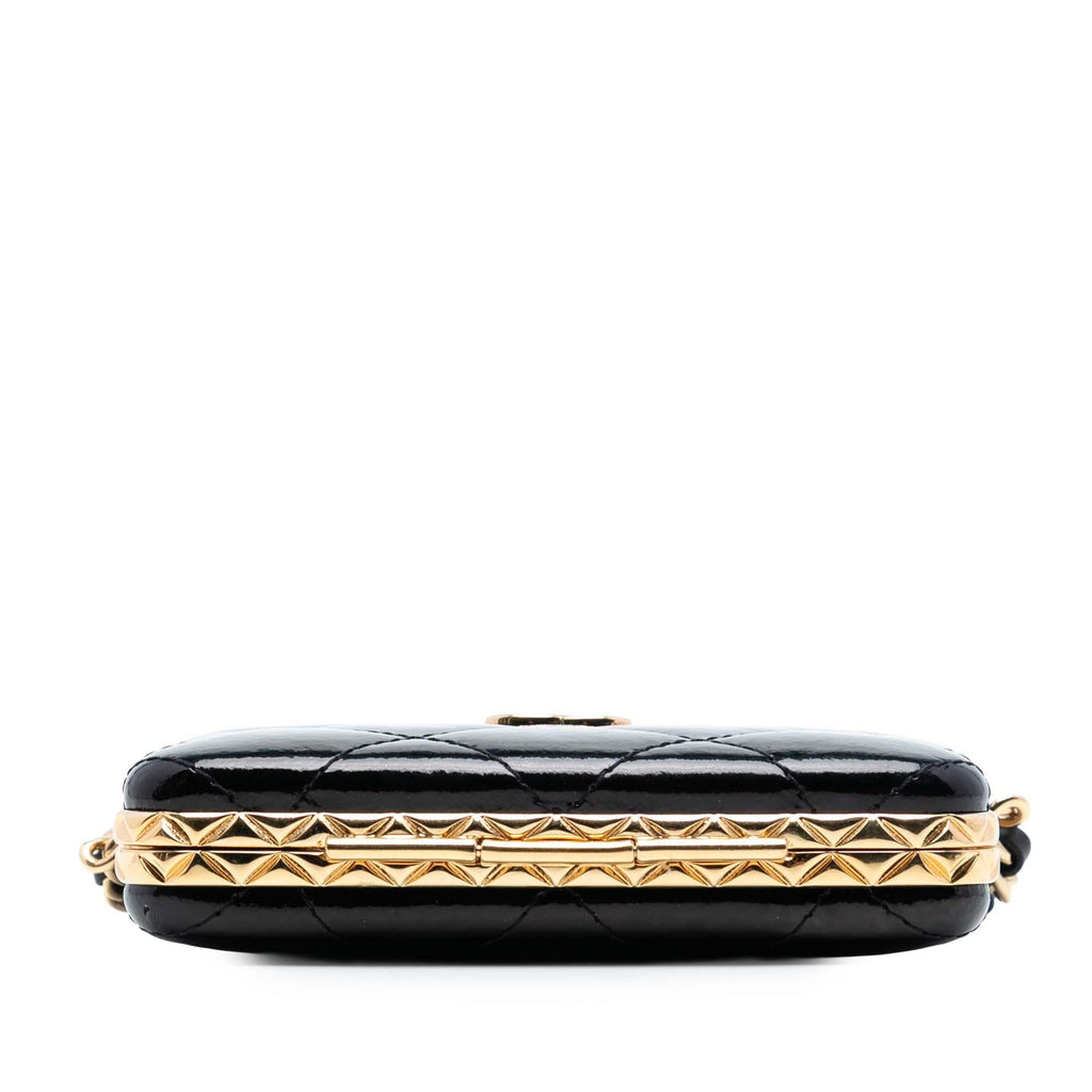 Chanel Small Glazed Goatskin Box With Chain