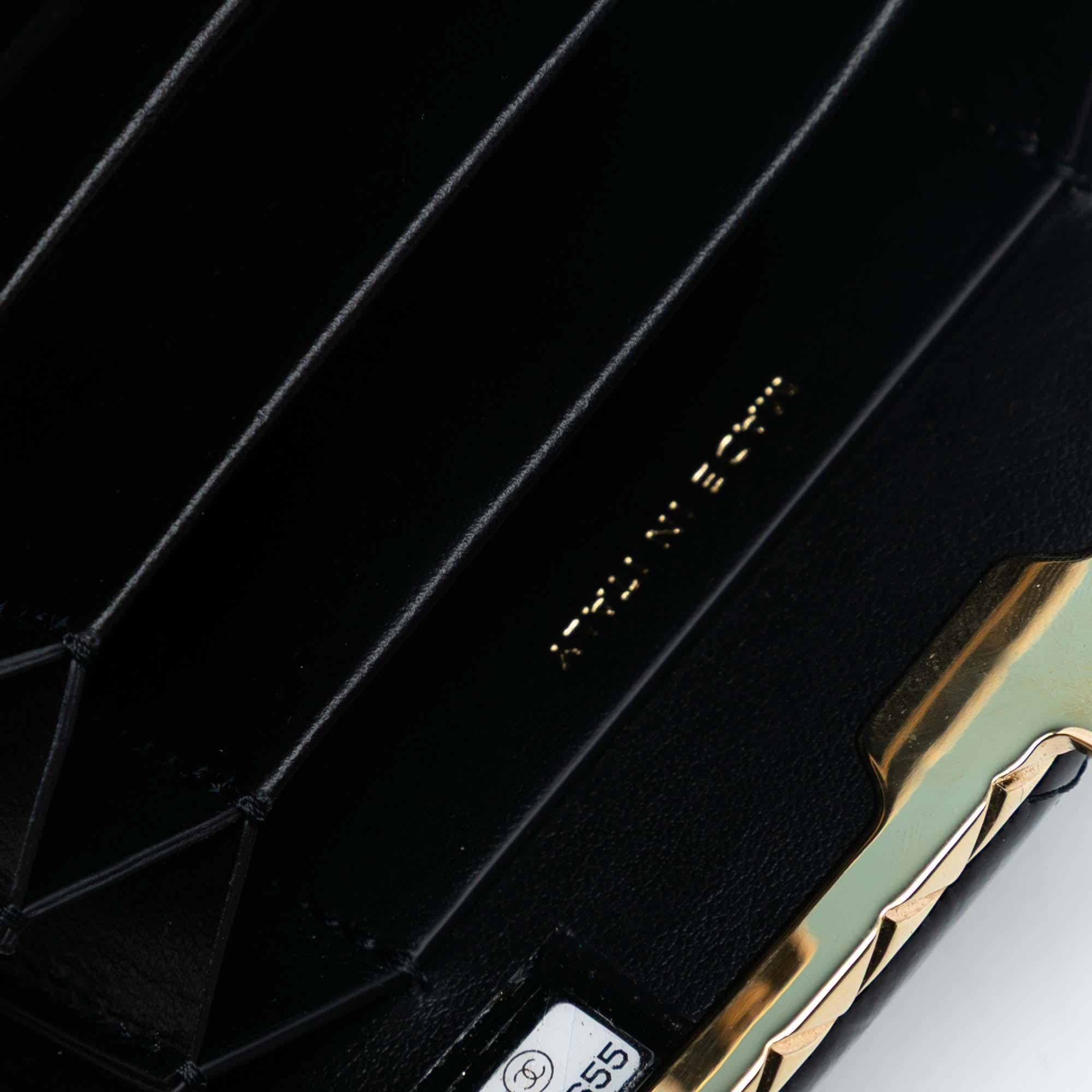 Chanel Small Glazed Goatskin Box With Chain