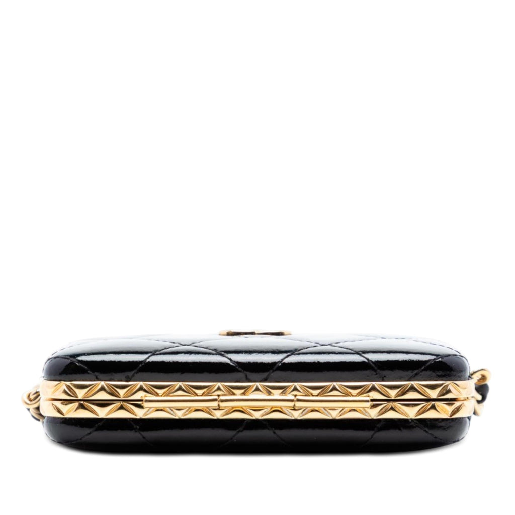Chanel Small Glazed Goatskin Box With Chain