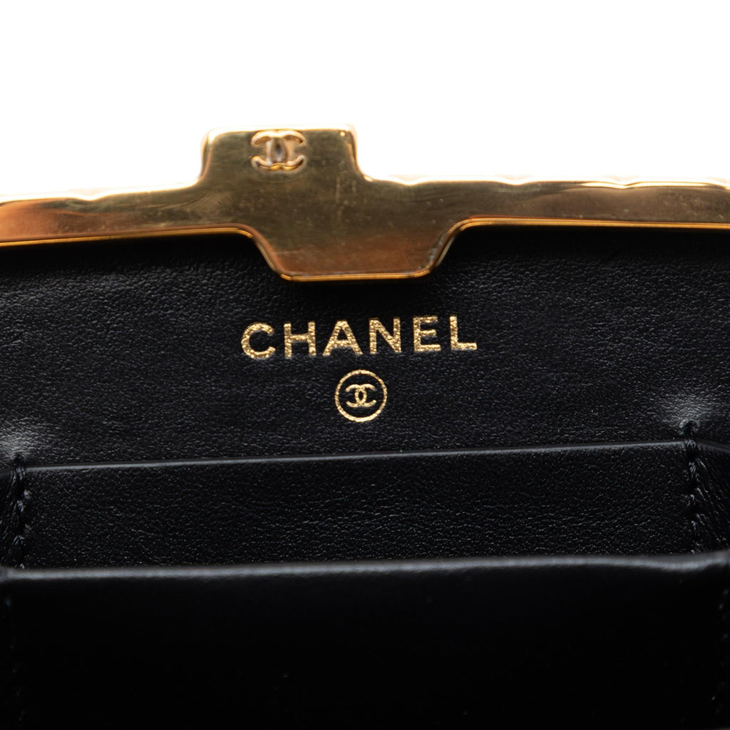 Chanel Small Glazed Goatskin Box With Chain