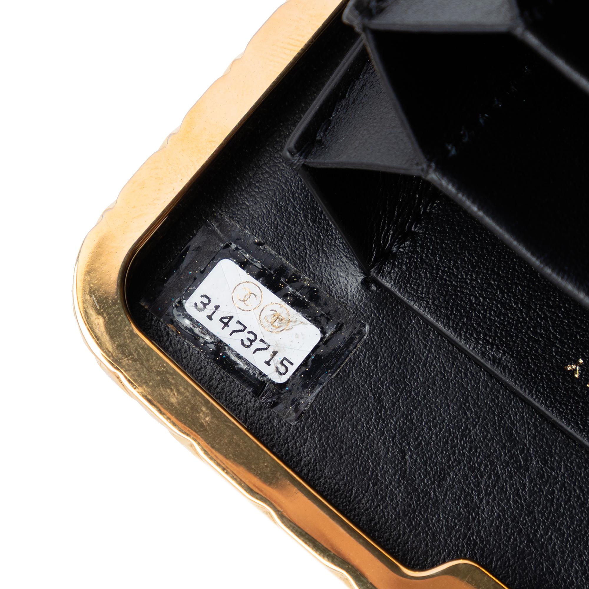 Chanel Small Glazed Goatskin Box With Chain