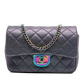 Chanel Small Iridescent Goatskin Rainbow Hardware Double Carry Waist Chain Flap
