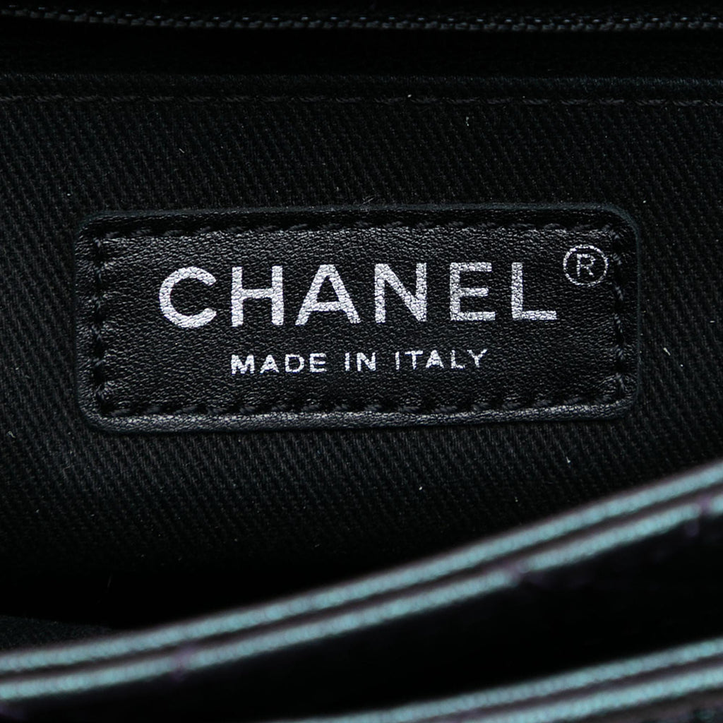 Chanel Small Iridescent Goatskin Rainbow Hardware Double Carry Waist Chain Flap