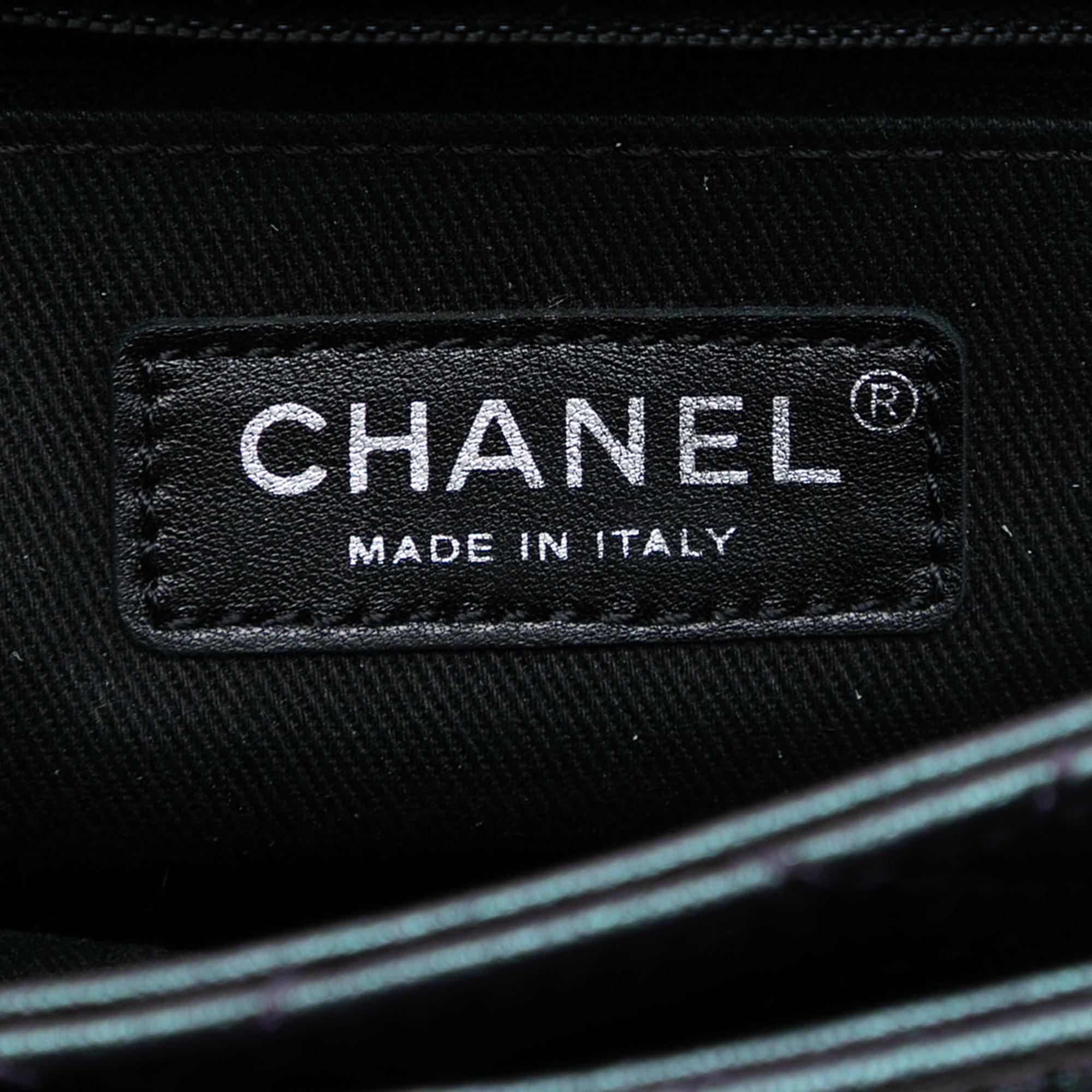 Chanel Small Iridescent Goatskin Rainbow Hardware Double Carry Waist Chain Flap