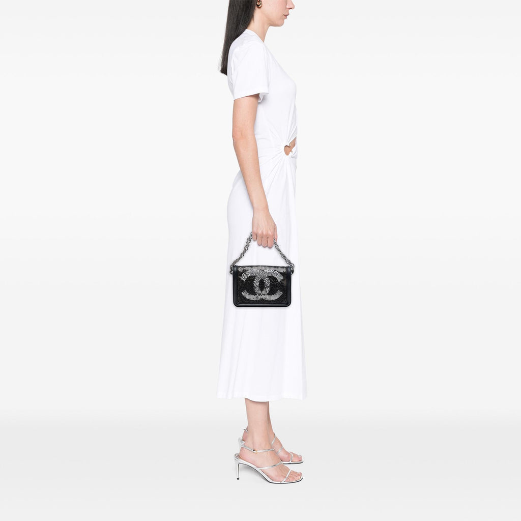 Chanel Small Lambskin Beaded Crystal Flap