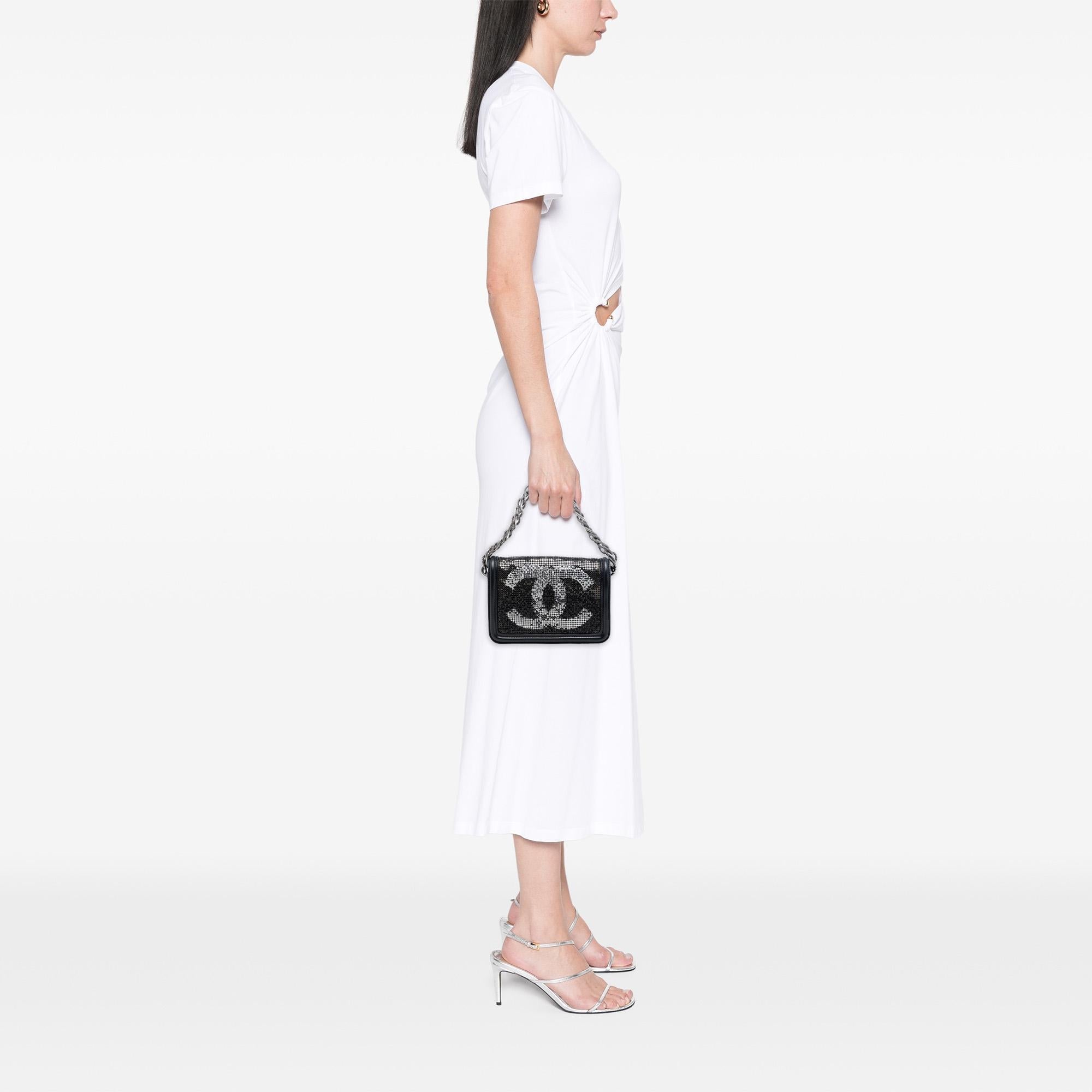 Chanel Small Lambskin Beaded Crystal Flap