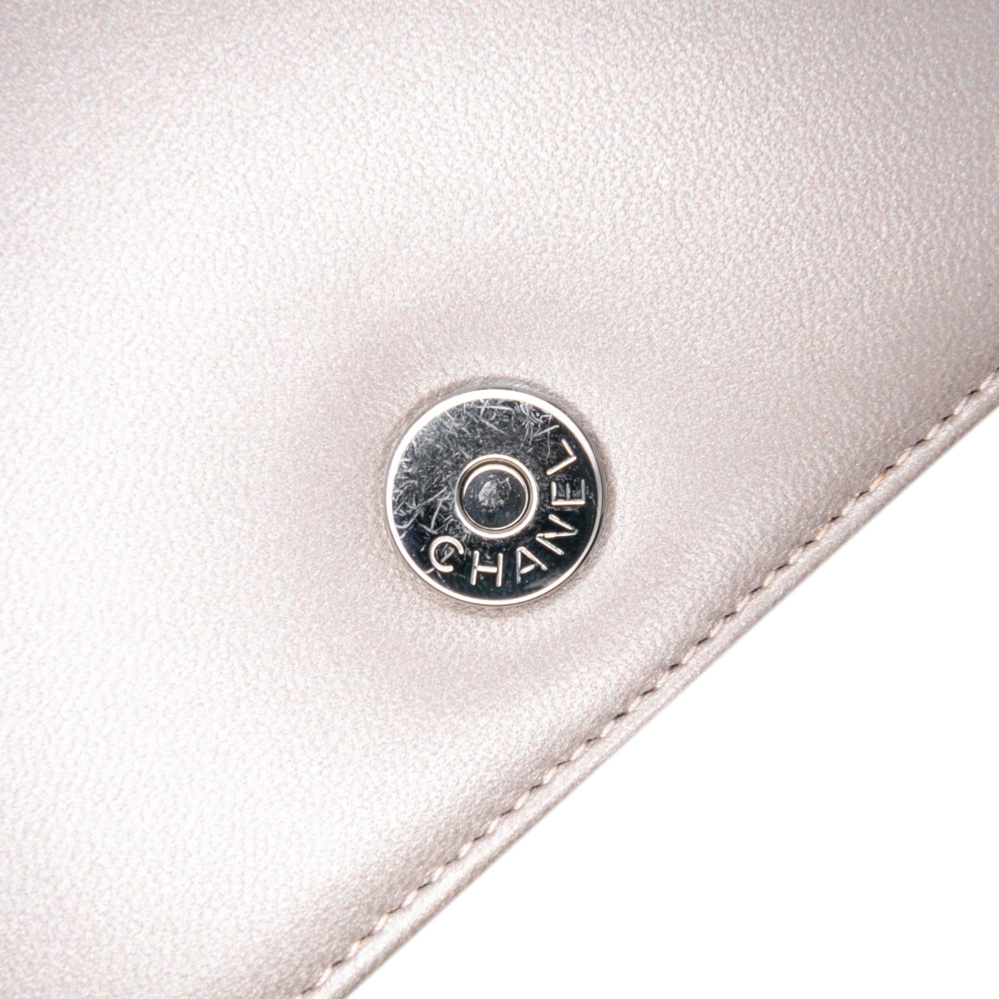 Chanel Small Lambskin Chocolate Bar CC Piercing Studded Chain Flap