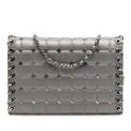 Chanel Small Lambskin Chocolate Bar CC Piercing Studded Chain Flap