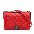Chanel Small Lambskin Double Stitch Boy Flap (SHG-xZDUeB)