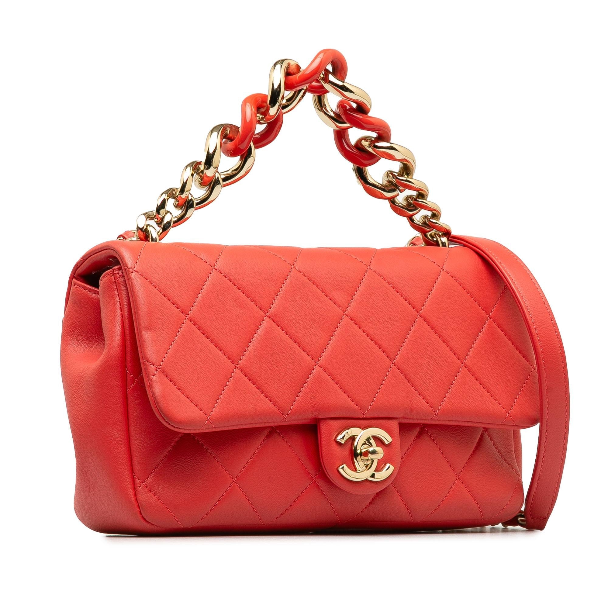 Chanel Small Lambskin Elegant Chain Single Flap (SHG-aPd8pm)