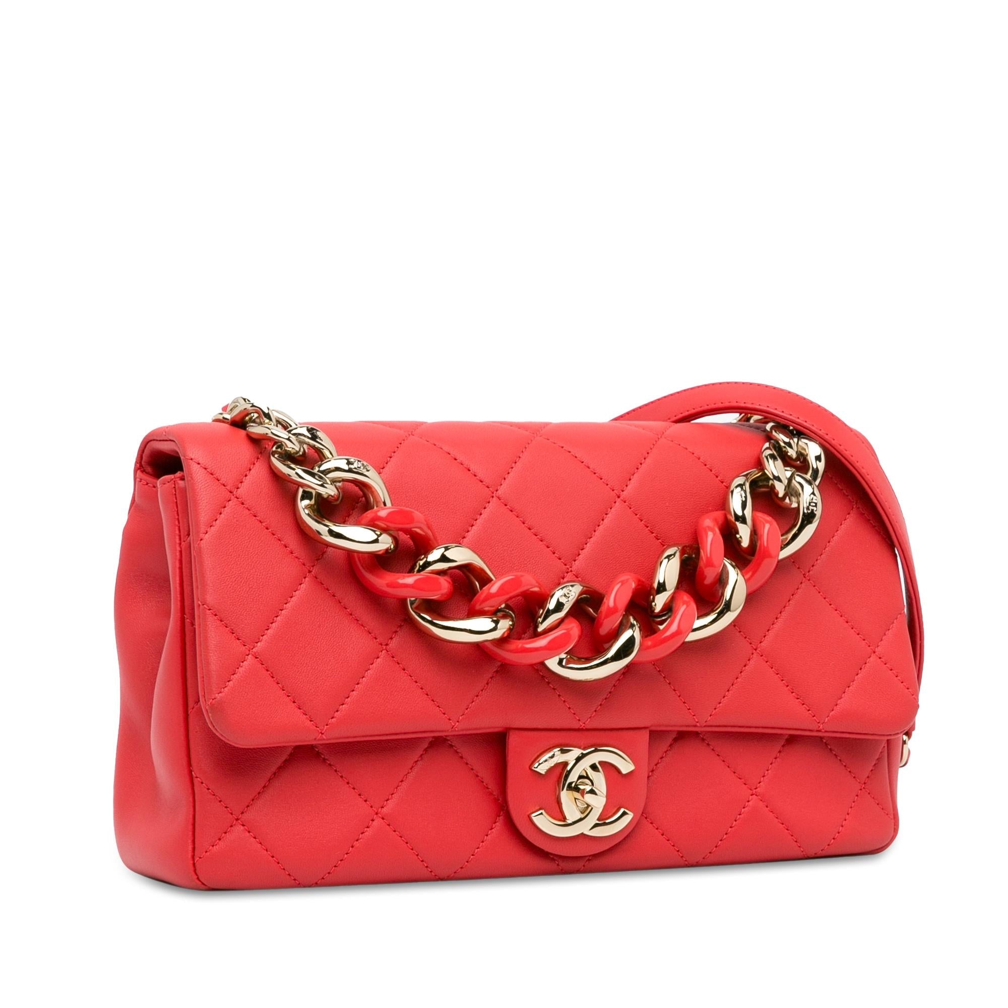 Chanel Small Lambskin Elegant Chain Single Flap (SHG-SDFYLG)