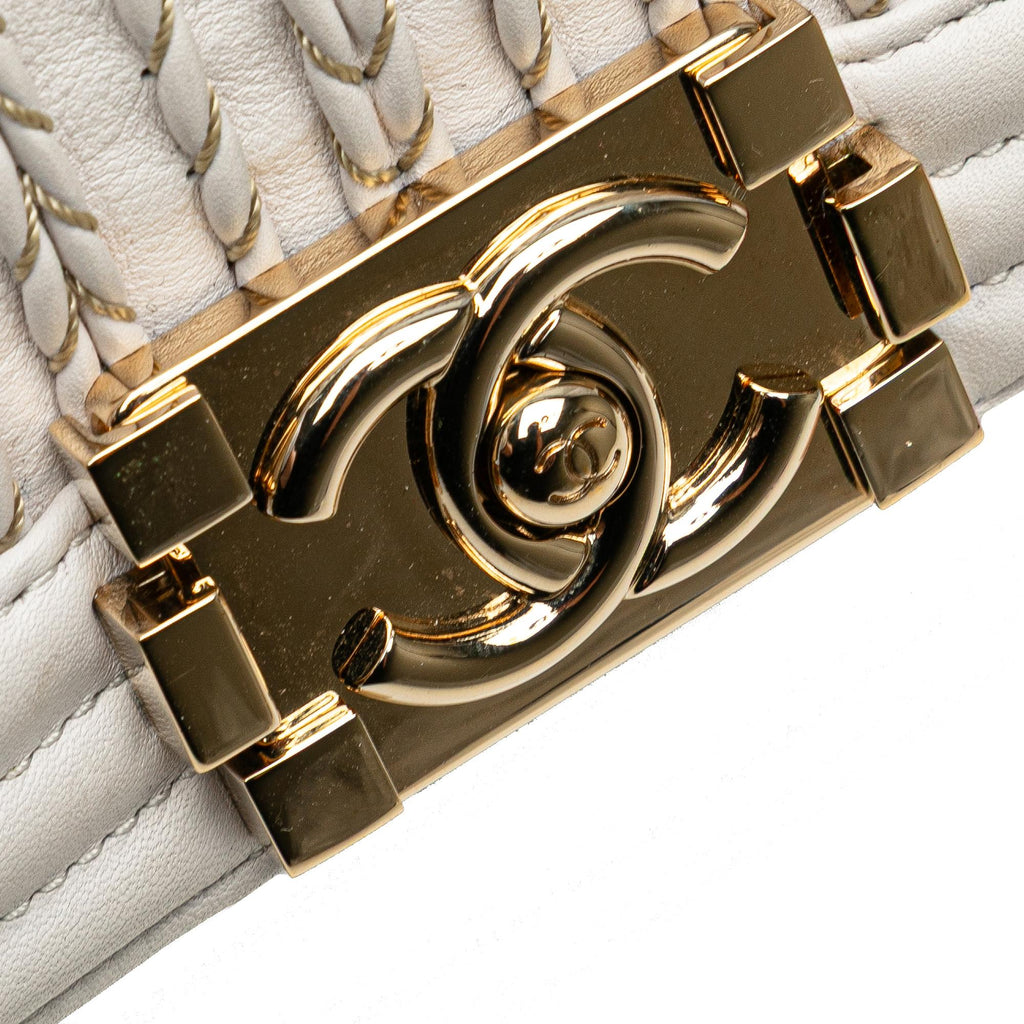Chanel Small Lambskin Embroidered Boy Flap