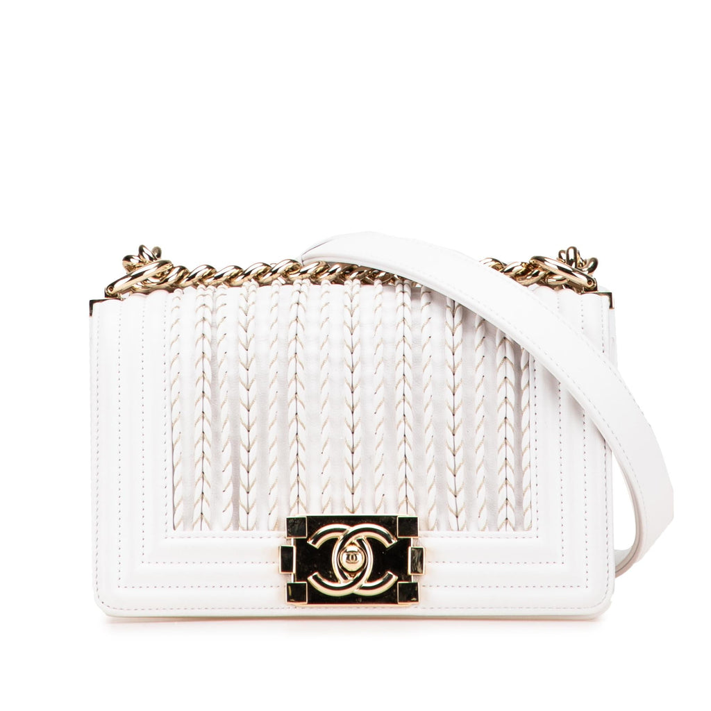 Chanel Small Lambskin Embroidered Boy Flap
