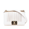 Chanel Small Lambskin Embroidered Boy Flap