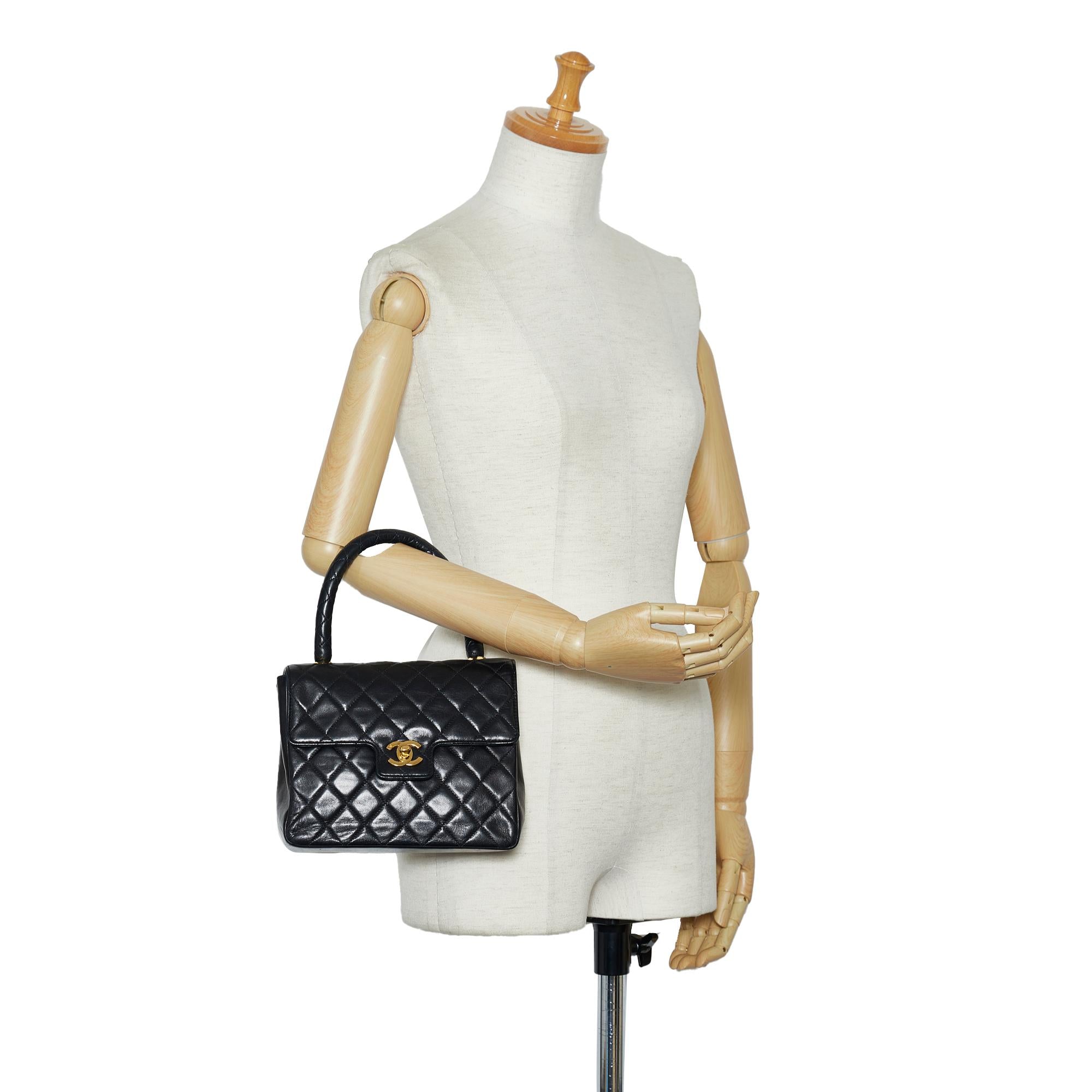 Chanel Small Lambskin Kelly Top Handle Bag (SHG-vYxH1m)