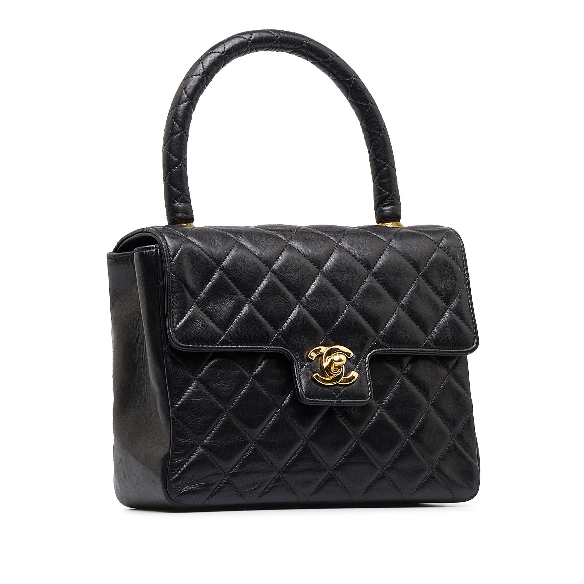 Chanel Small Lambskin Kelly Top Handle Bag (SHG-vYxH1m)