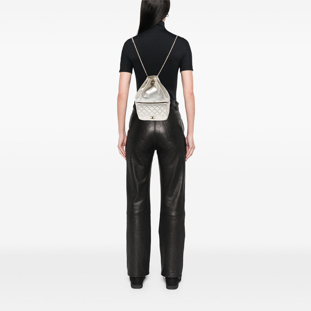 Chanel Small Metallic Lambskin In Seoul Backpack