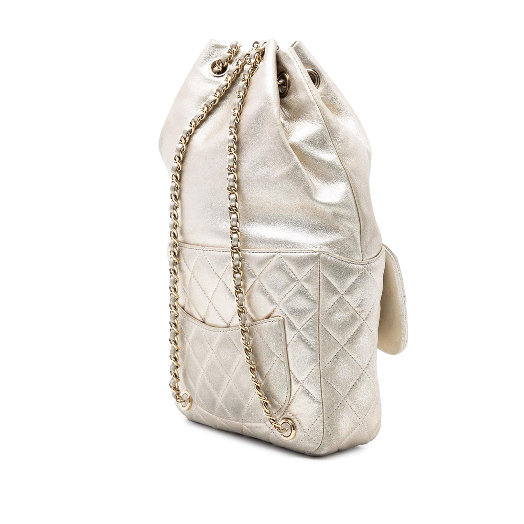Chanel Small Metallic Lambskin In Seoul Backpack