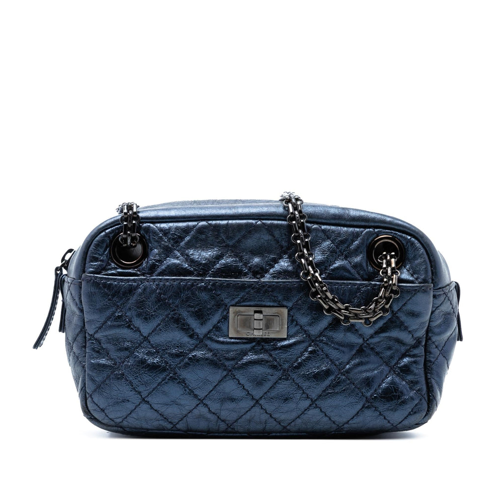 Chanel Small Metallic Quilted Aged Calfskin Reissue Camera Bag