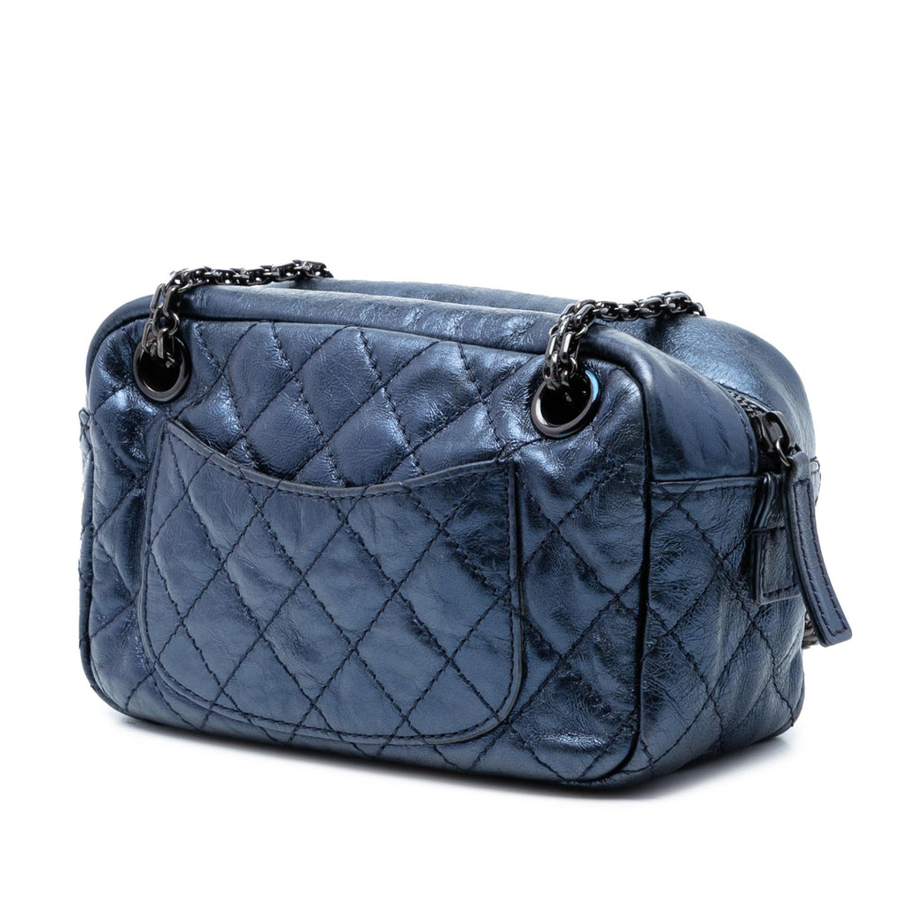 Chanel Small Metallic Quilted Aged Calfskin Reissue Camera Bag