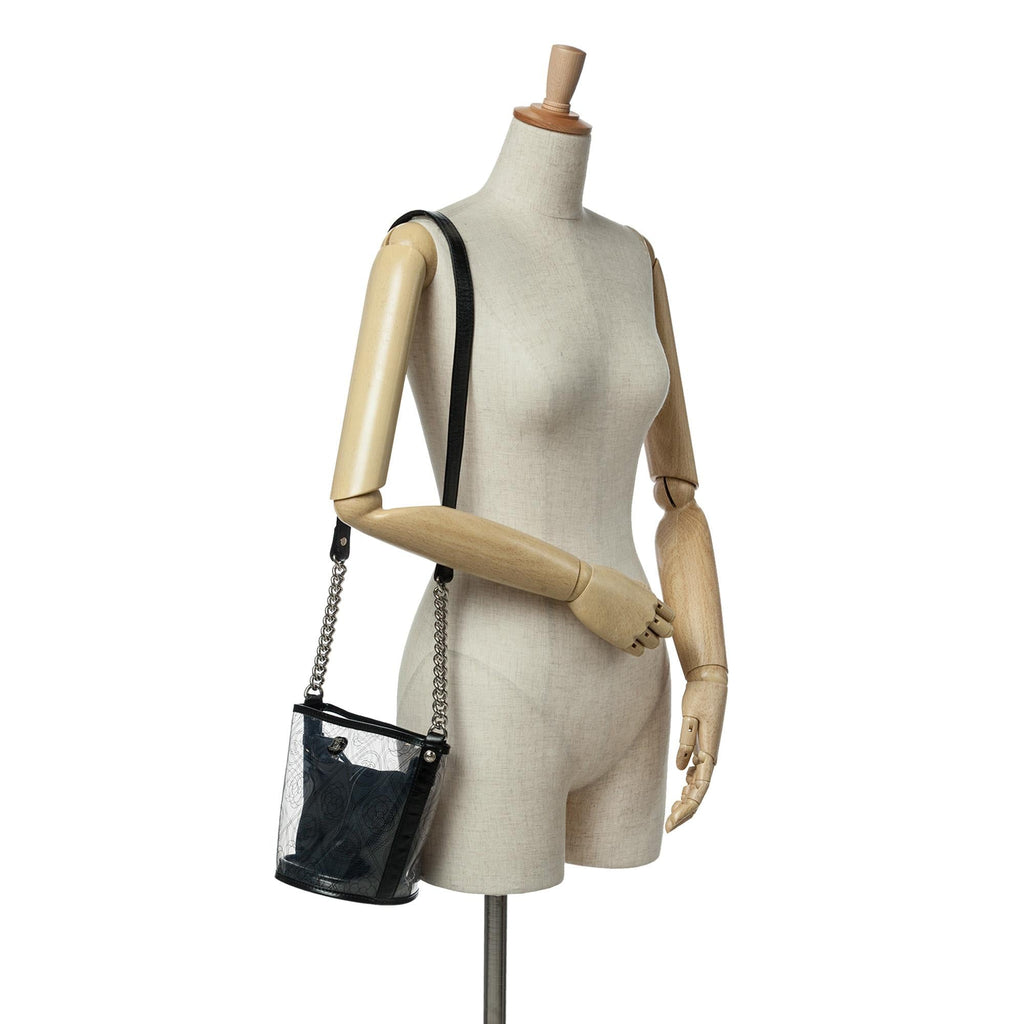 Chanel Small PVC and Crumpled Calfskin Camellia Coco Bucket Bag
