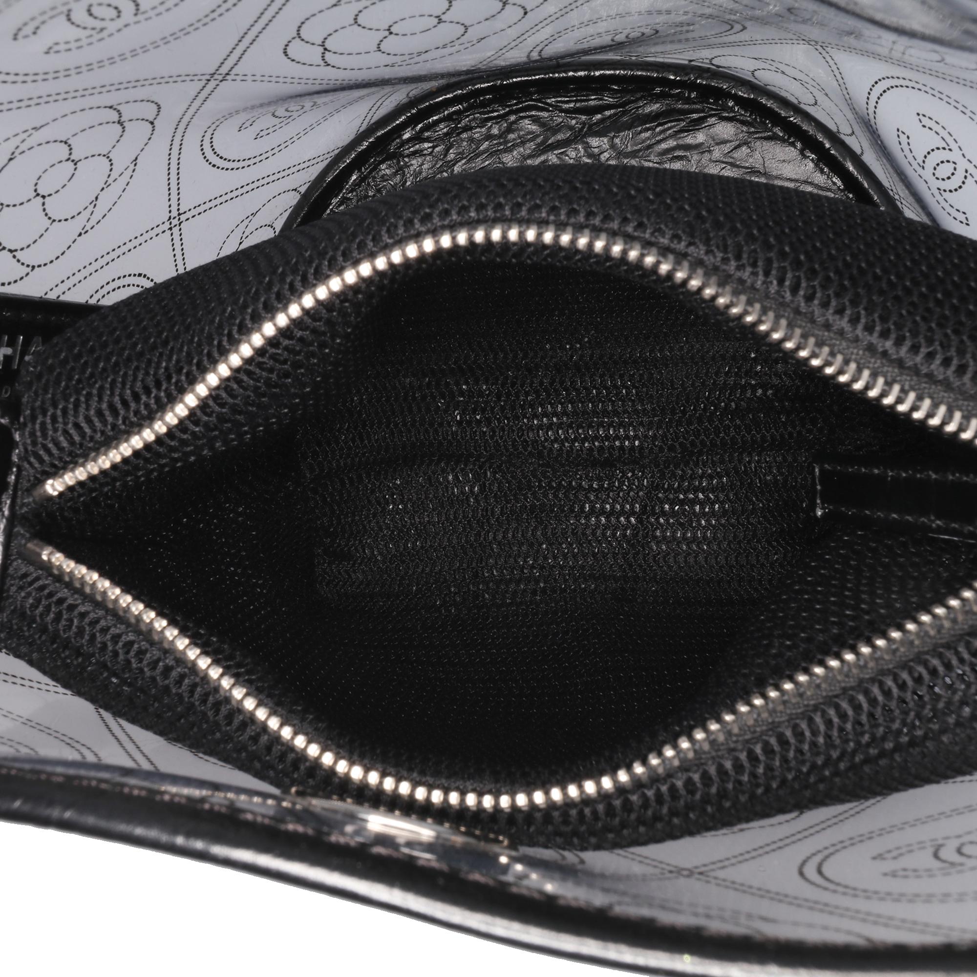 Chanel Small PVC and Crumpled Calfskin Camellia Coco Bucket Bag