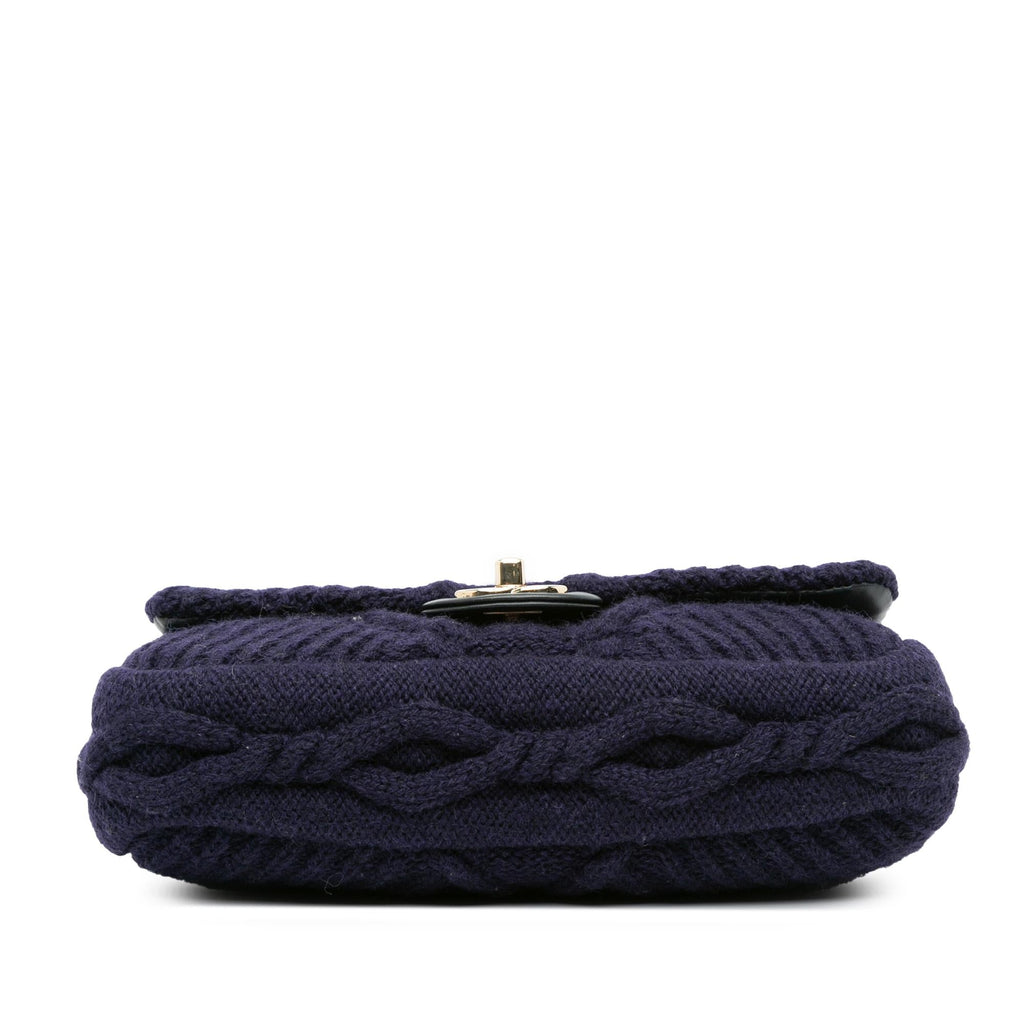 Chanel Small Paris Hamburg Cable Knit Flap (SHG-3xWf2e)