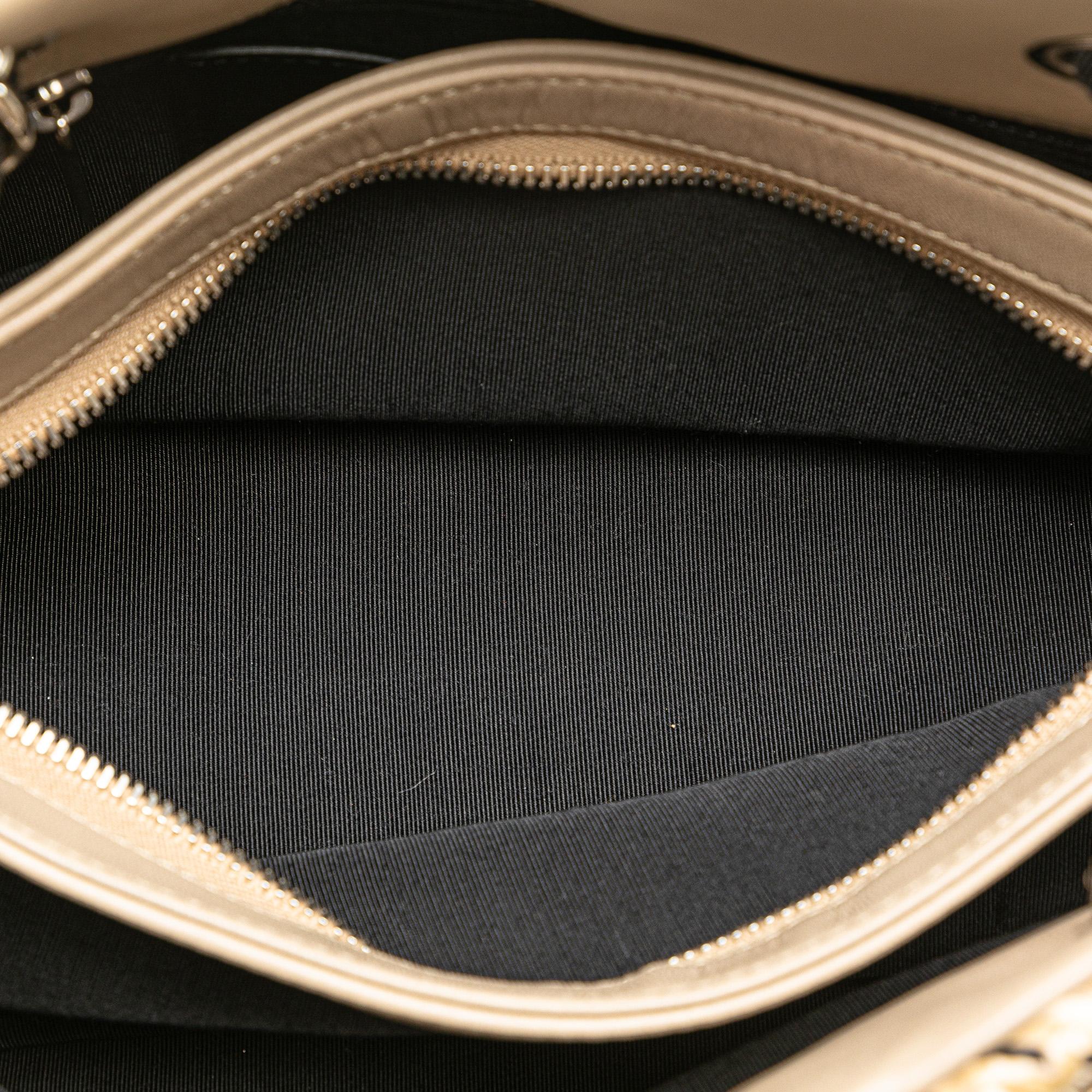 Chanel Small Patent Stitch Just Mademoiselle Bowling Bag (SHG-GjxVAH)