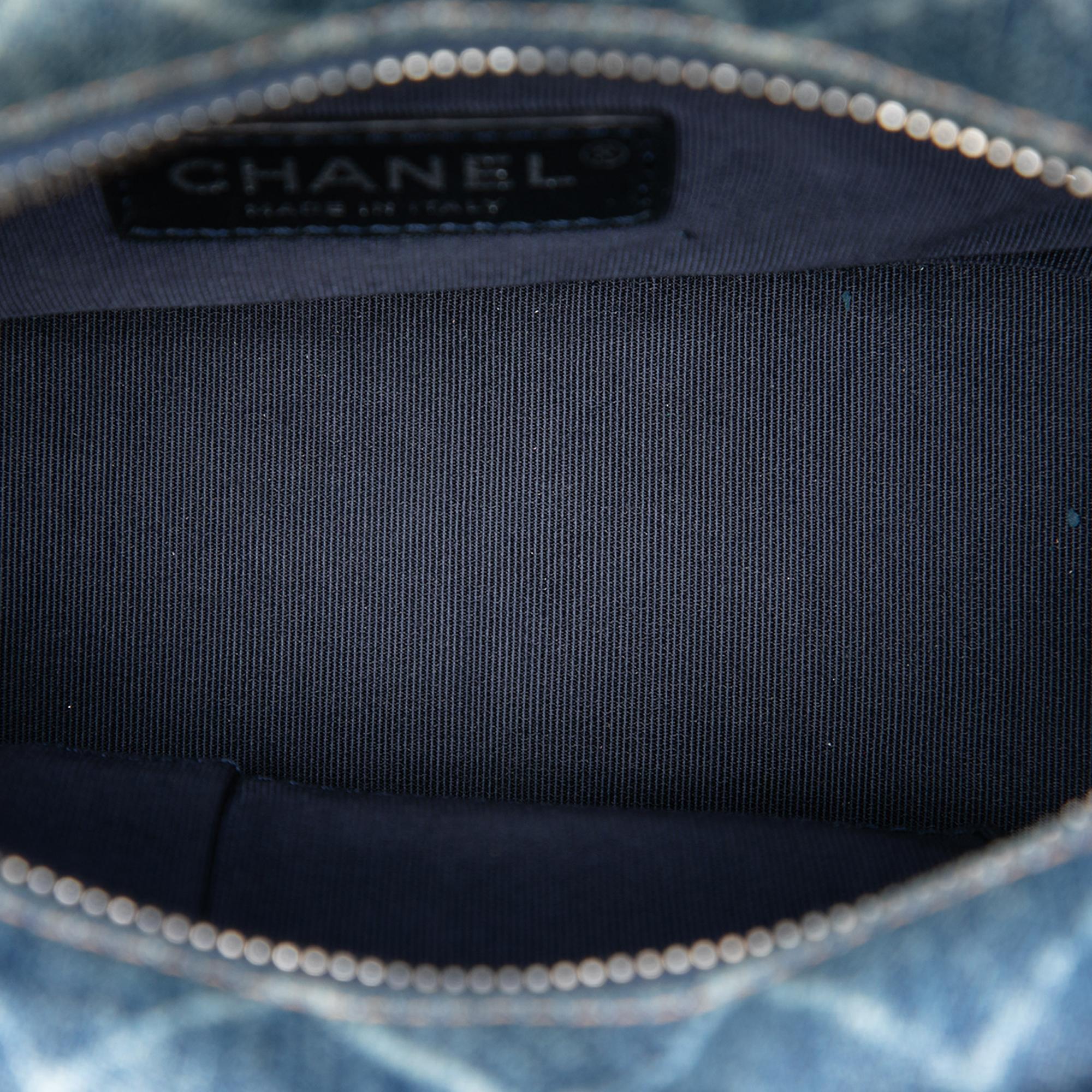 Chanel Small Printed Denim and Calfskin Gabrielle Hobo