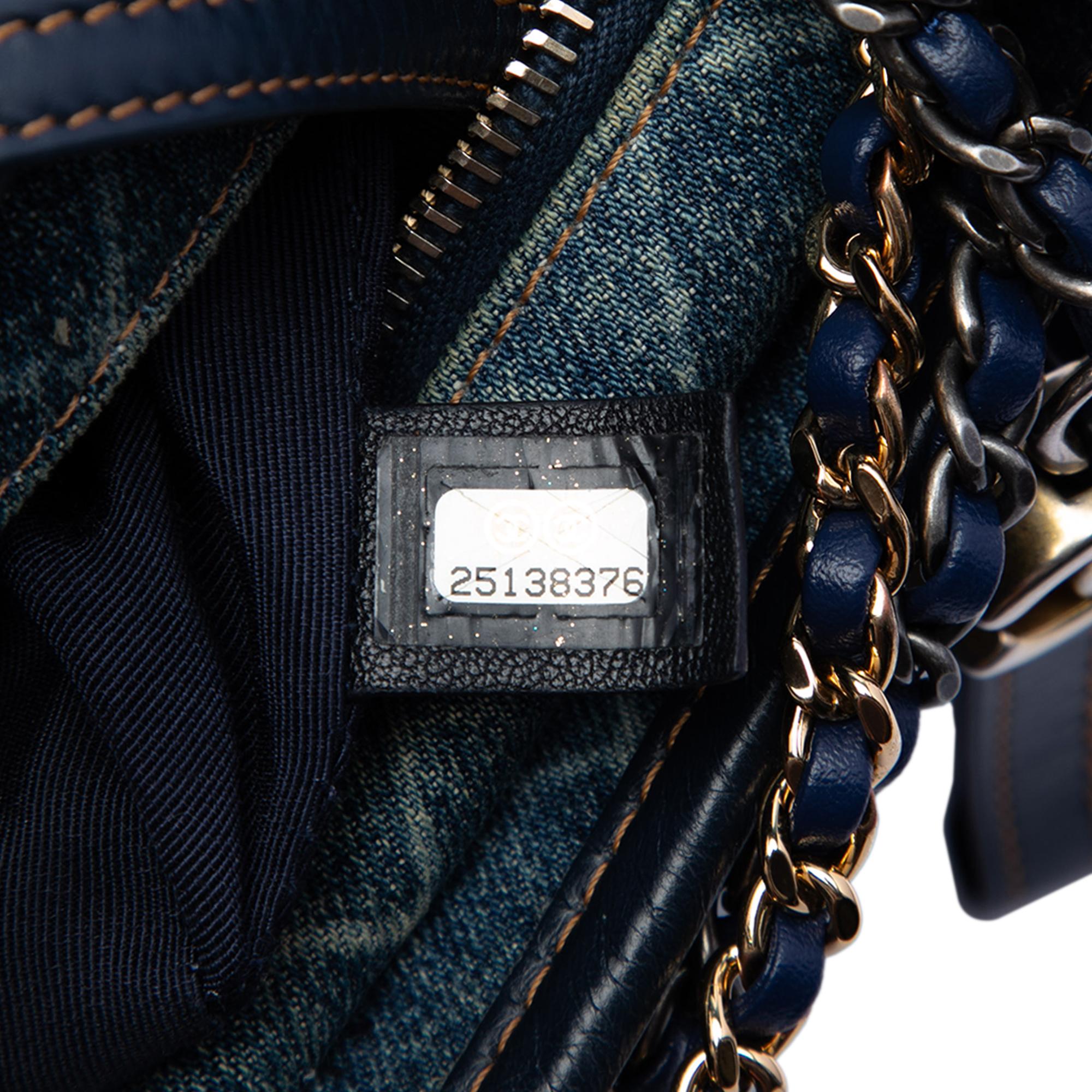 Chanel Small Printed Denim and Calfskin Gabrielle Hobo