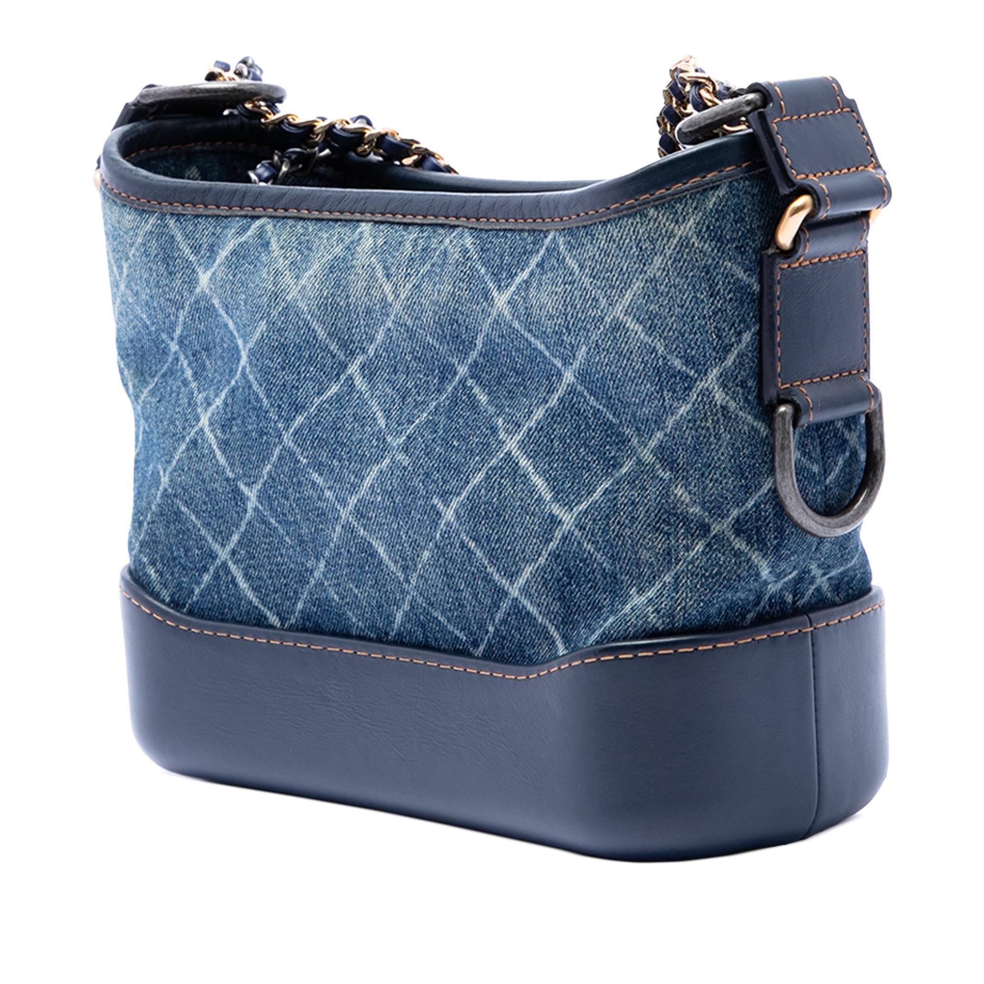 Chanel Small Printed Denim and Calfskin Gabrielle Hobo