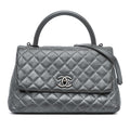 Chanel Small Quilted Aged Calfskin Coco Top Handle Bag