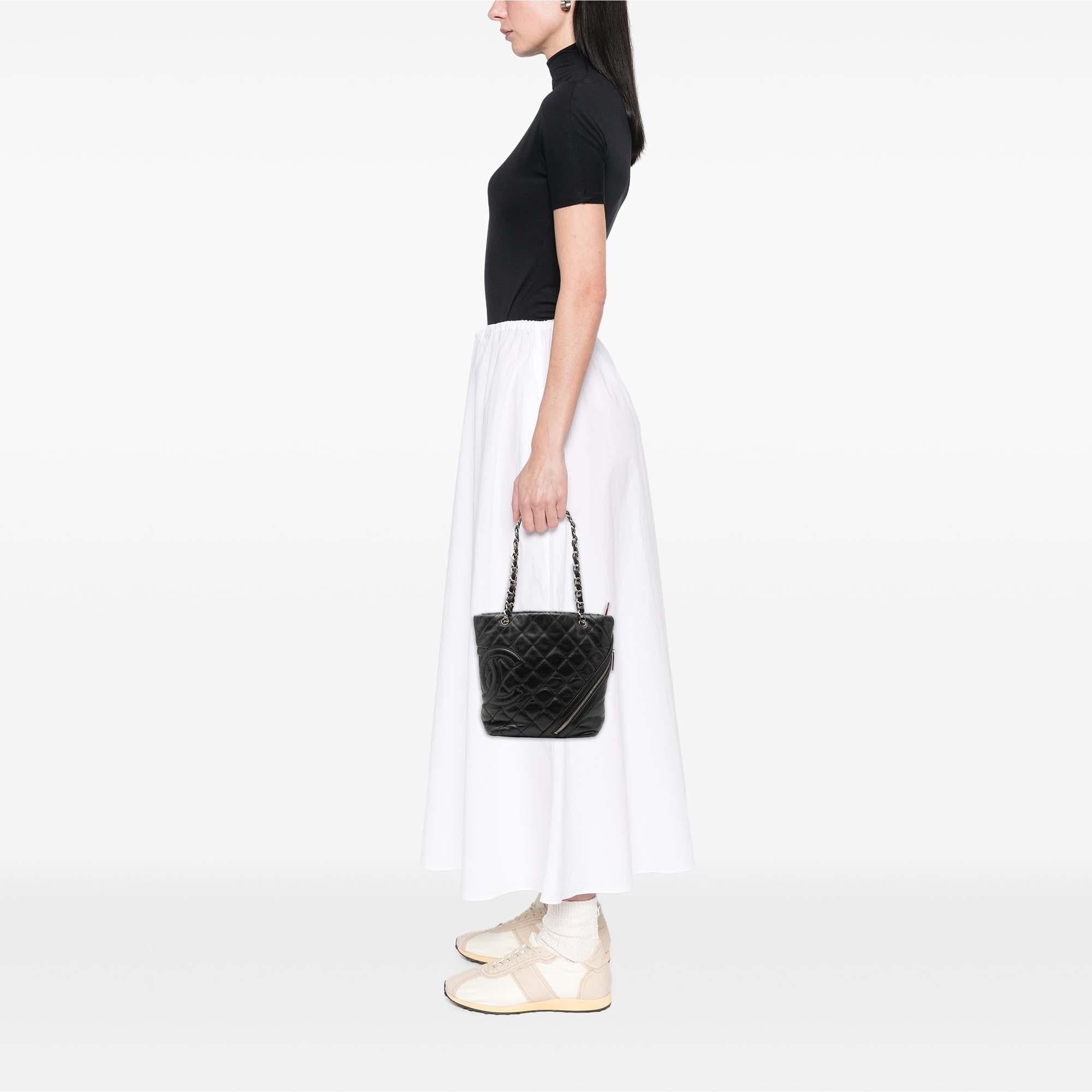 Chanel Small Quilted Aged Calfskin Cotton Club Tote