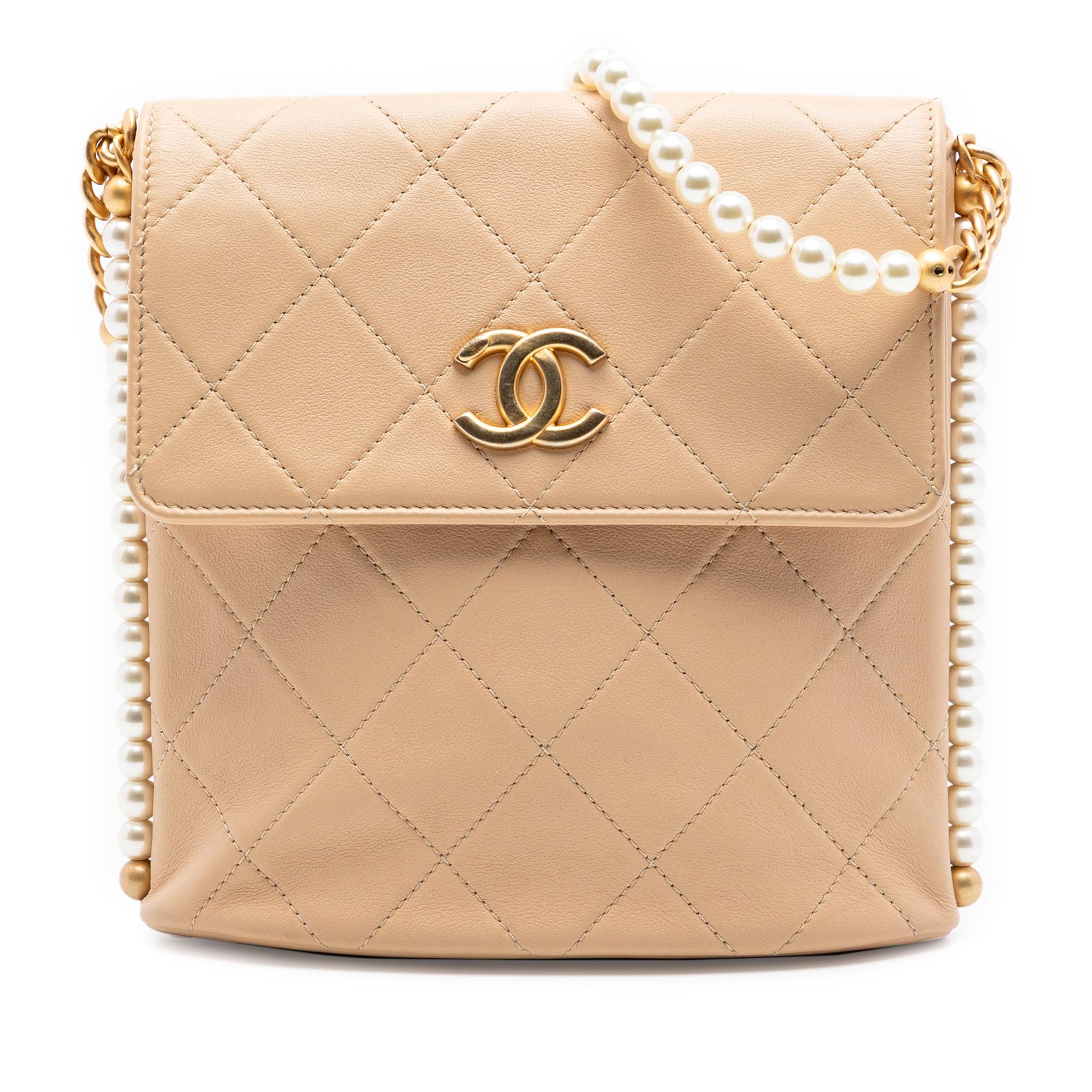 Chanel Small Quilted Calfskin About Pearls Hobo