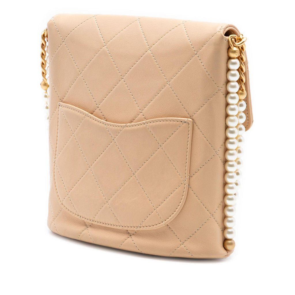 Chanel Small Quilted Calfskin About Pearls Hobo