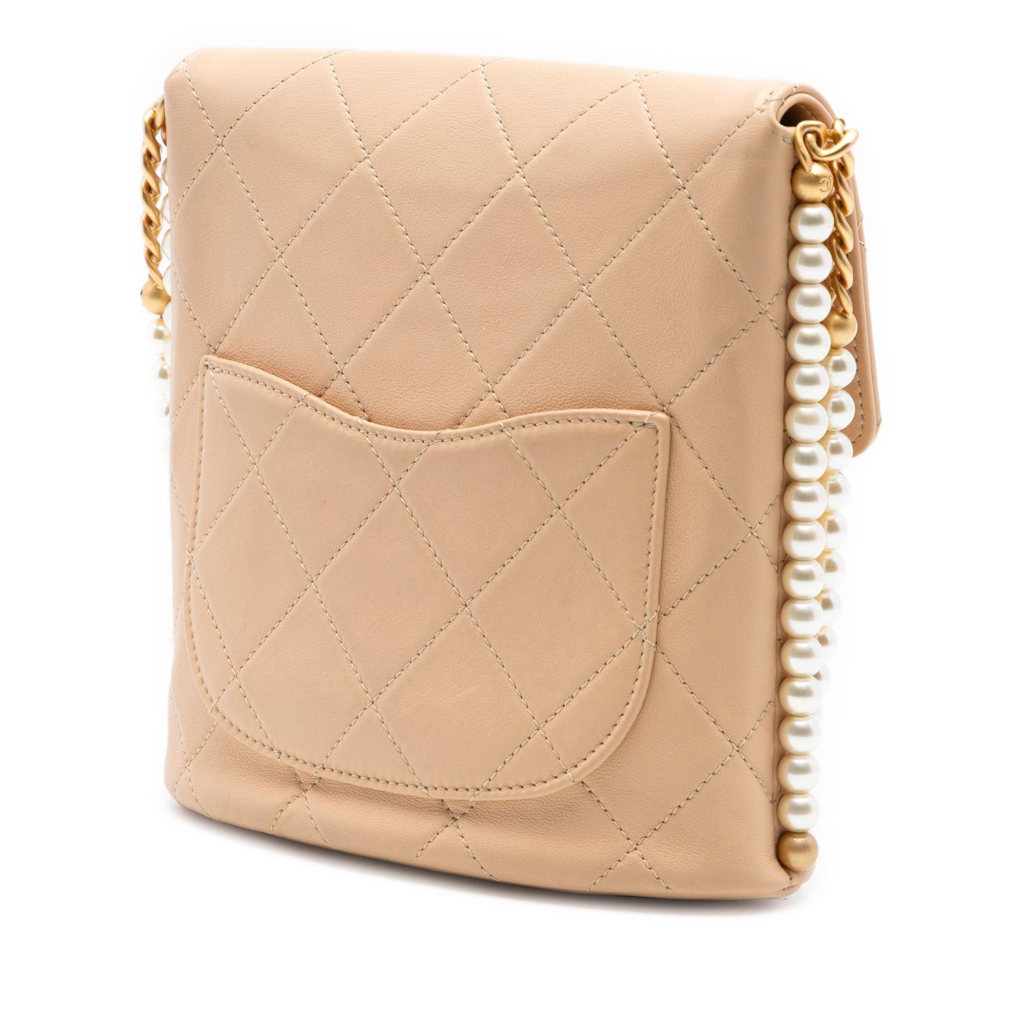 Chanel Small Quilted Calfskin About Pearls Hobo