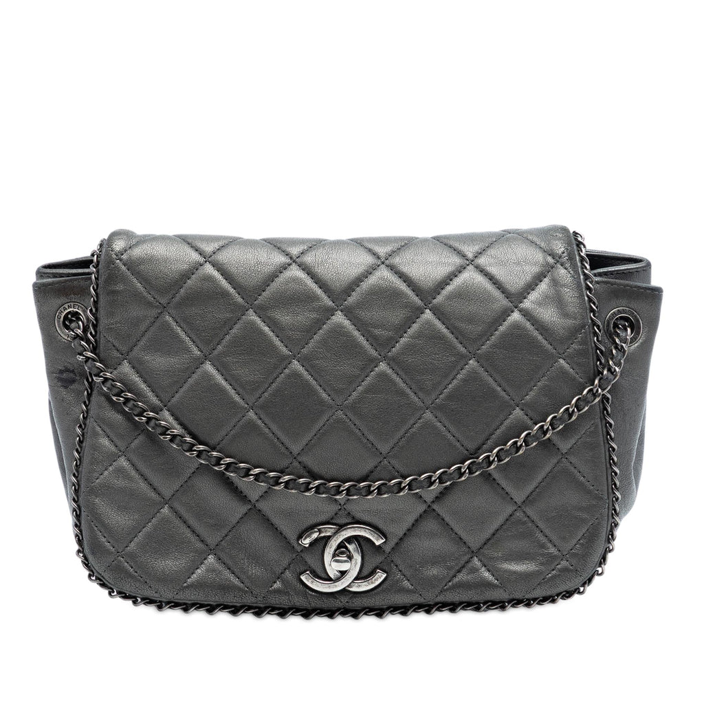 Chanel Small Quilted Calfskin CC Enchained Accordion Flap