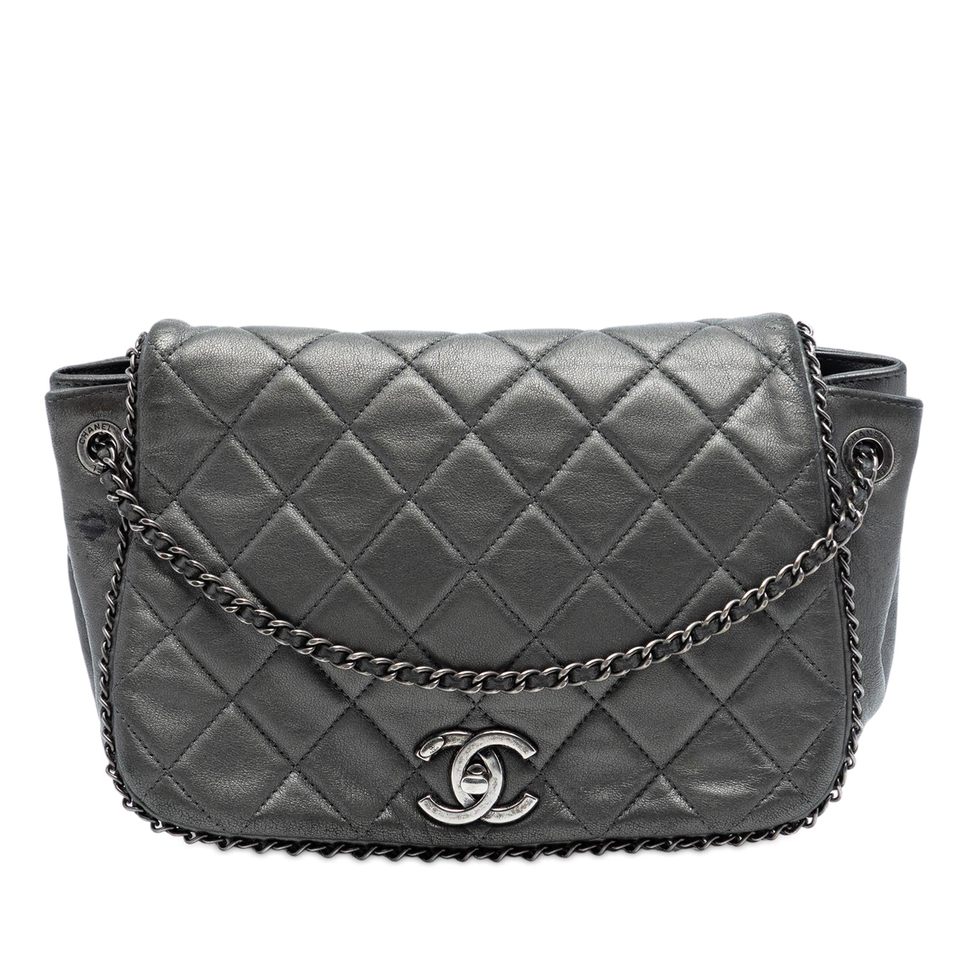 Chanel Small Quilted Calfskin CC Enchained Accordion Flap