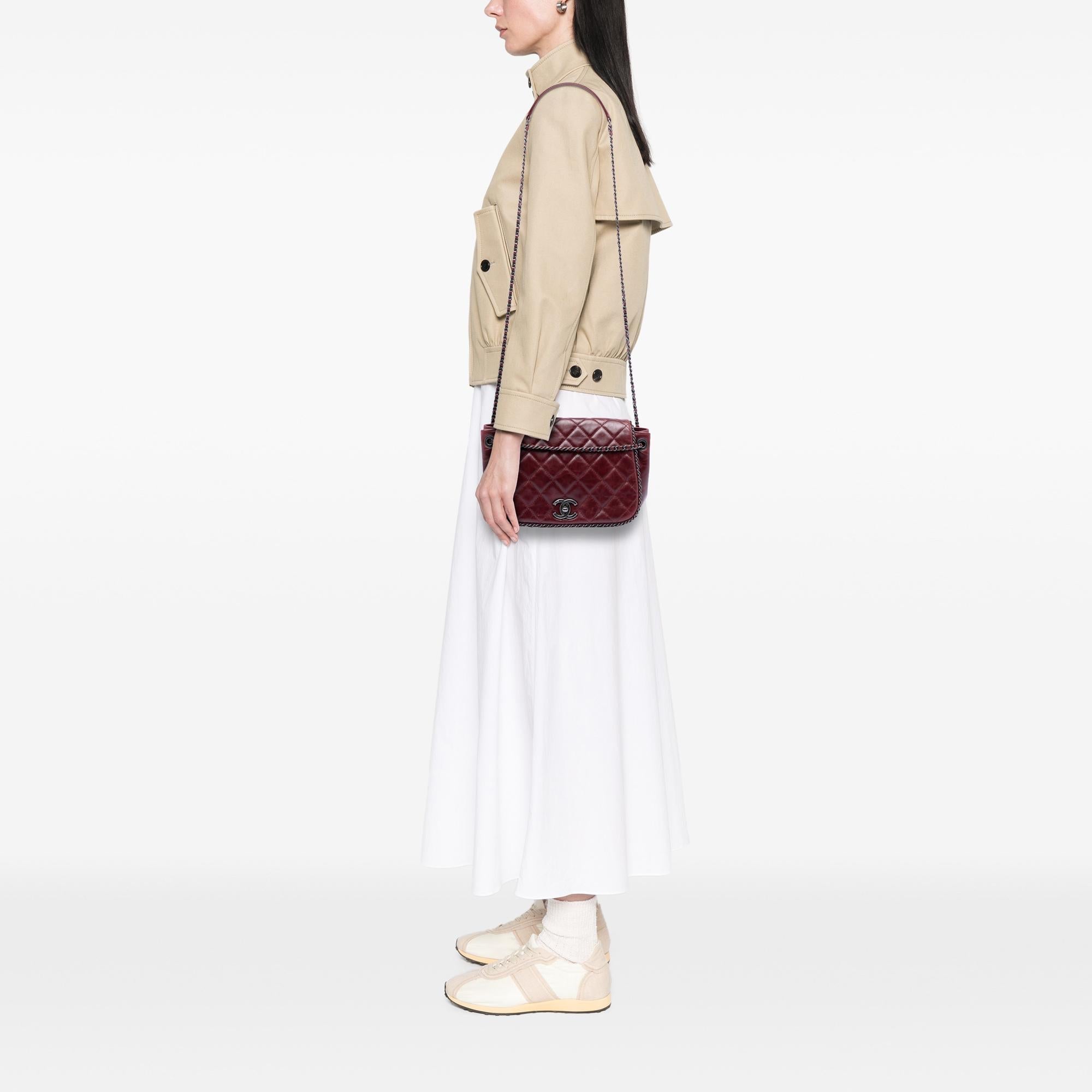 Chanel Small Quilted Calfskin CC Enchained Accordion Flap