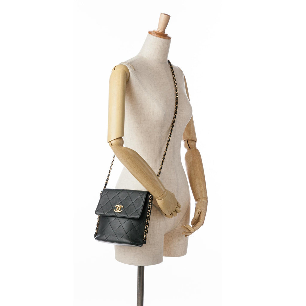 Chanel Small Quilted Calfskin Chain Hobo Flap
