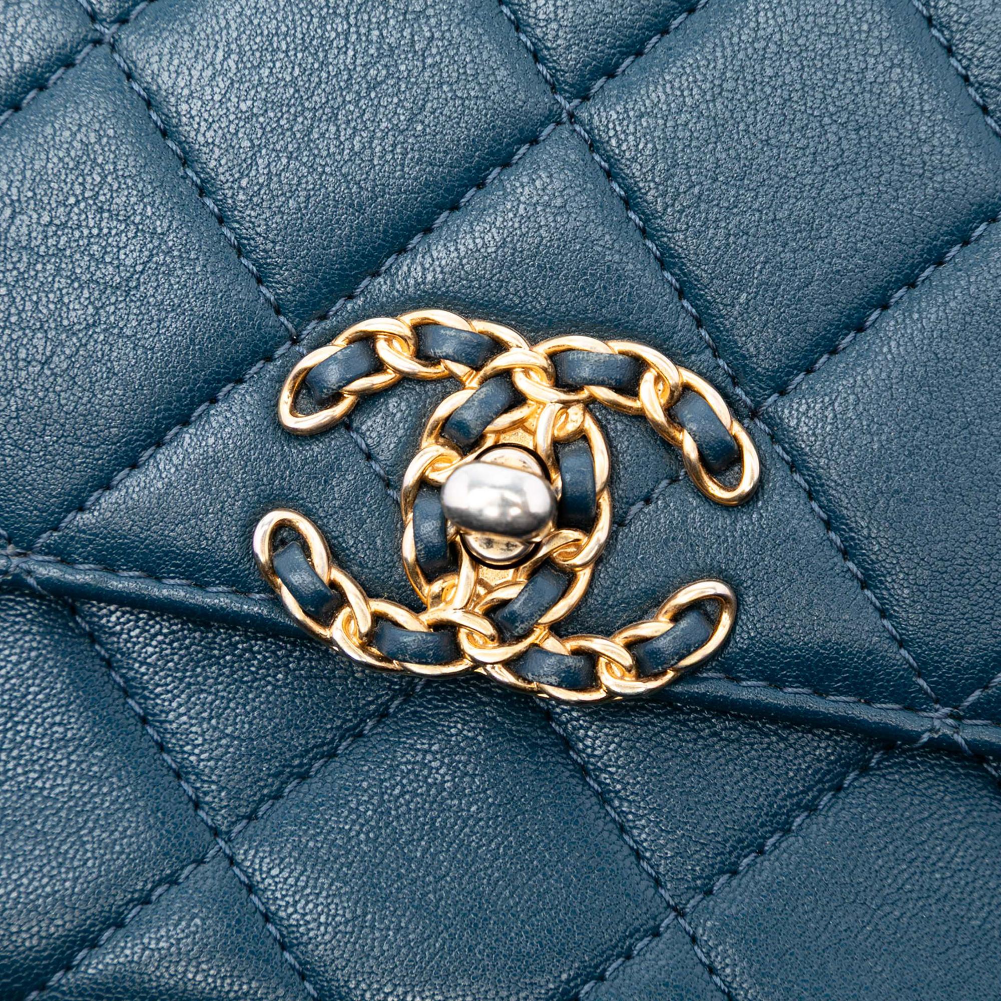 Chanel Small Quilted Calfskin Chain Infinity Top Handle Flap