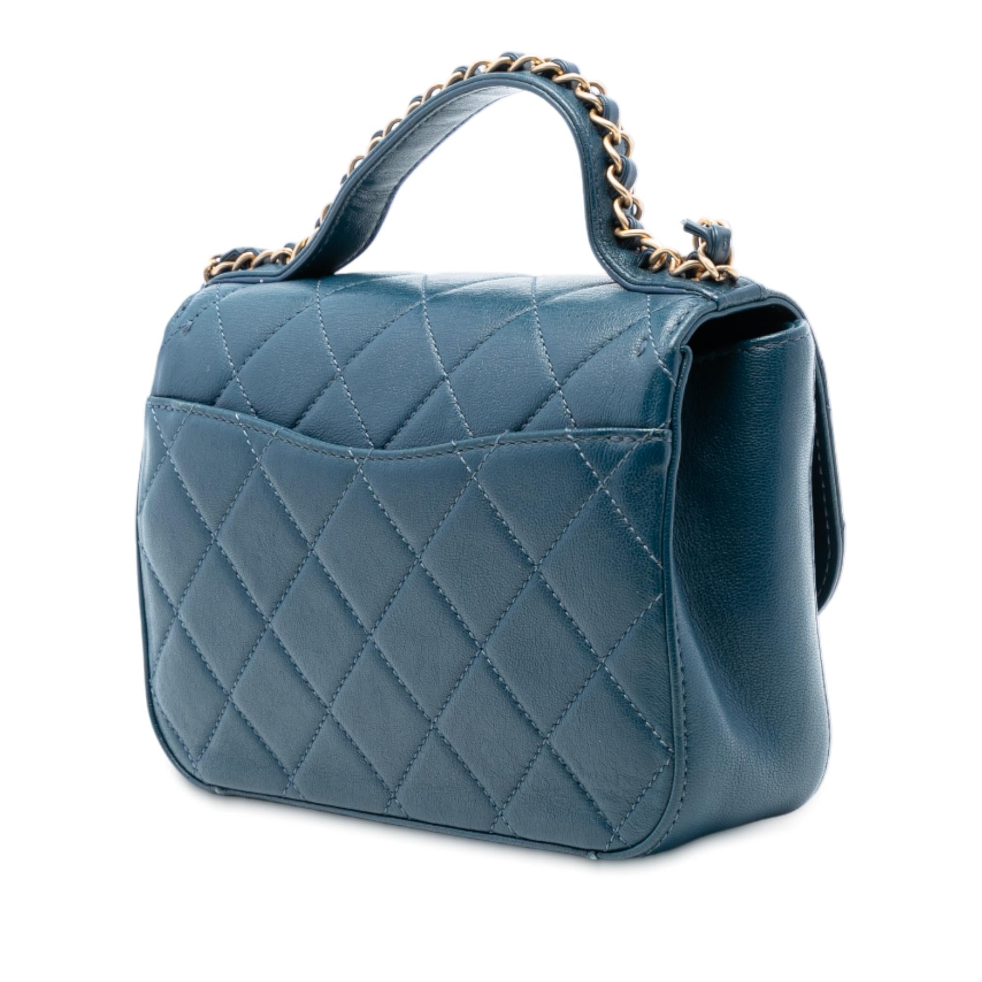 Chanel Small Quilted Calfskin Chain Infinity Top Handle Flap