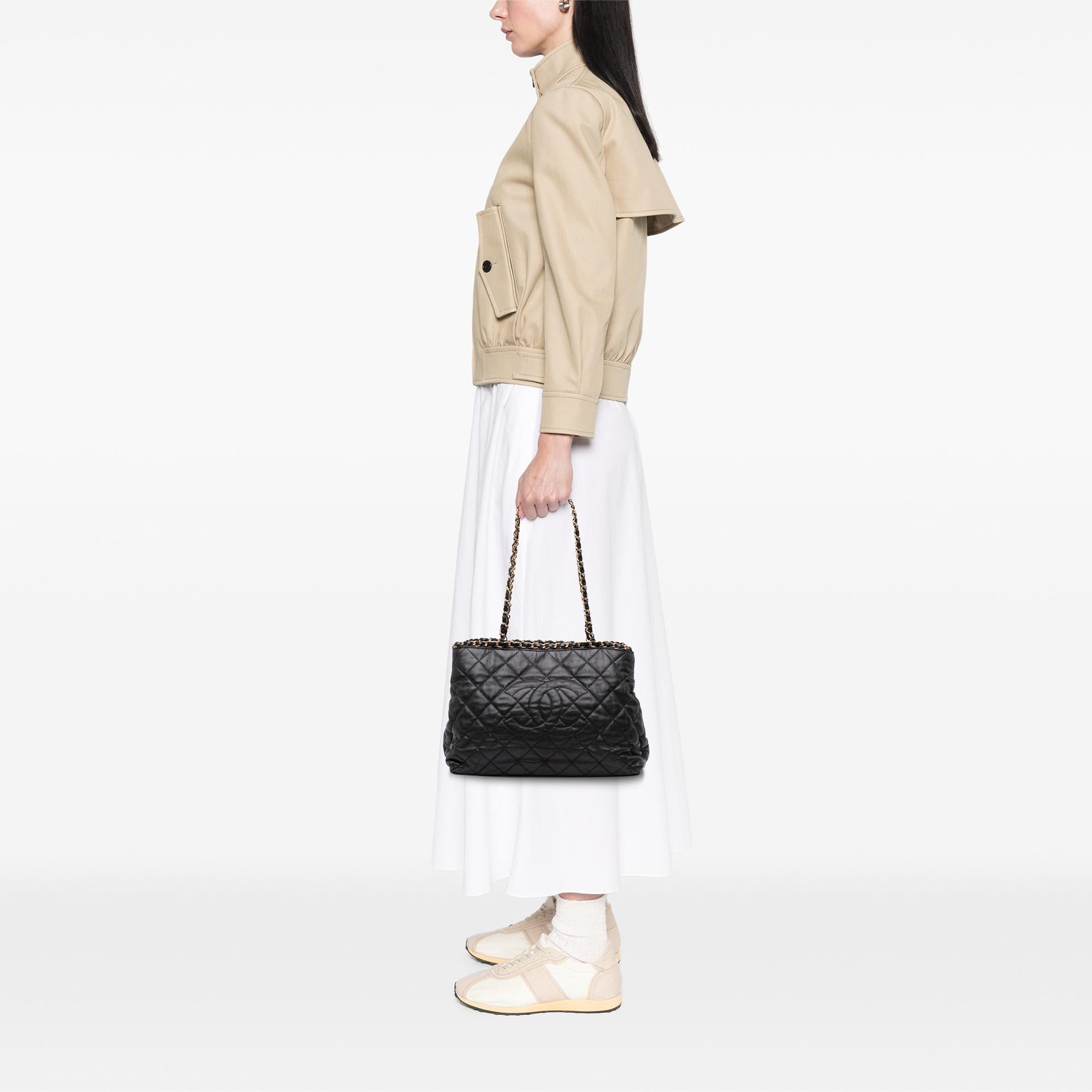 Chanel Small Quilted Calfskin Chain Me Tote