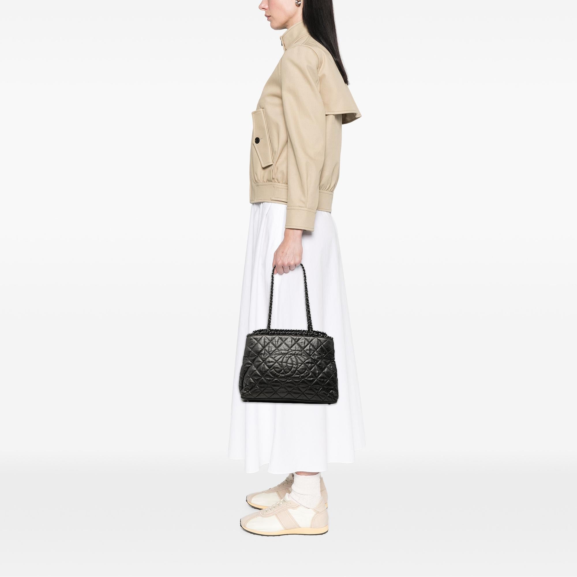Chanel Small Quilted Calfskin Chain Me Tote
